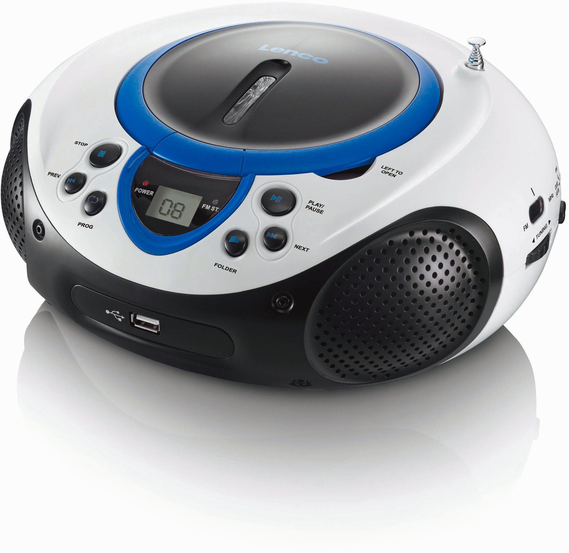 Blau CD-Radio Lenco USB SCD-38 MP3 Radio mit (FM-Tuner)