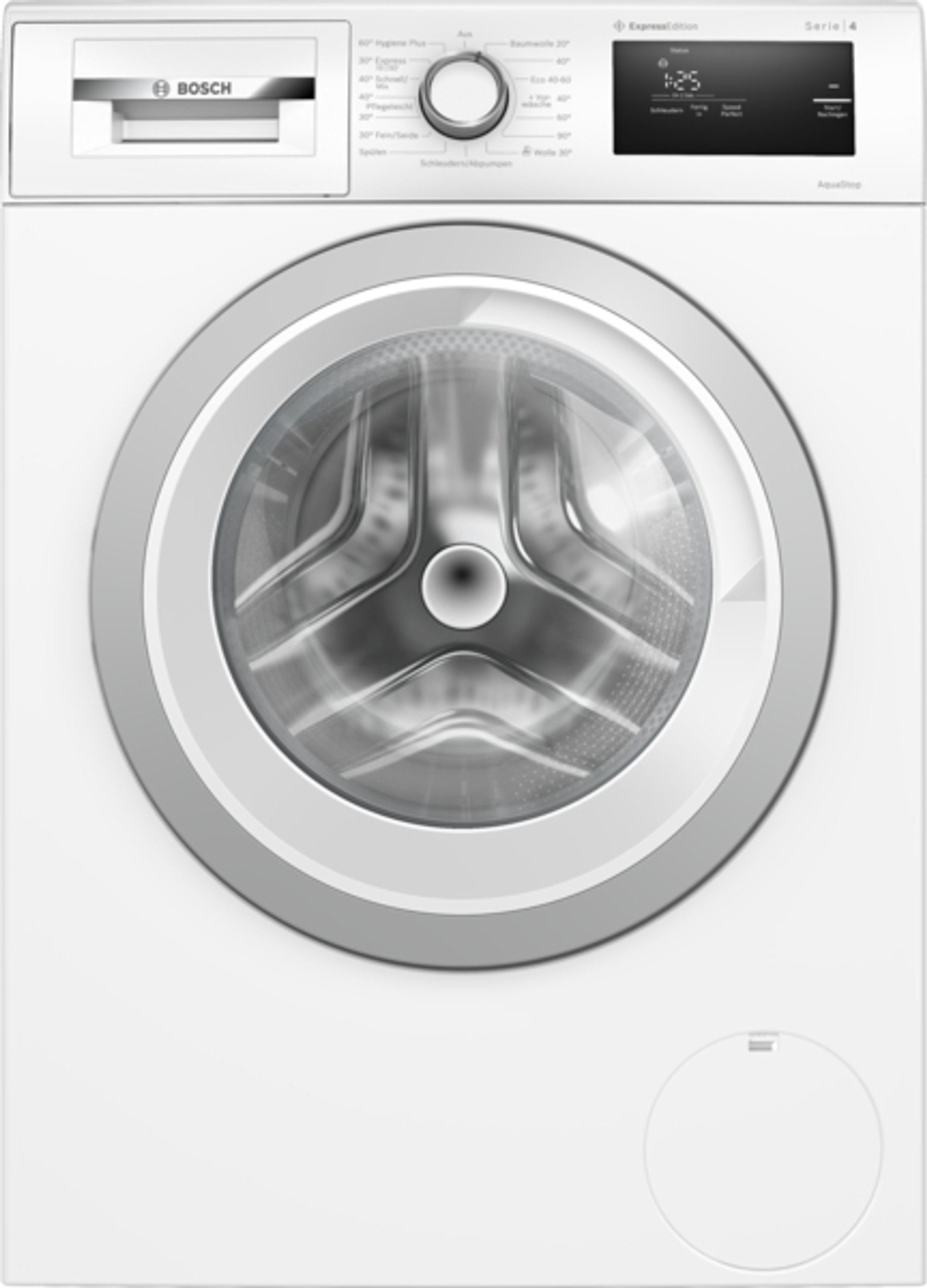 BOSCH Waschmaschine WAN28KH3, 8 kg, 1400 U/min, Extrem leise, TouchControl-Tasten, Nachlegefunktion