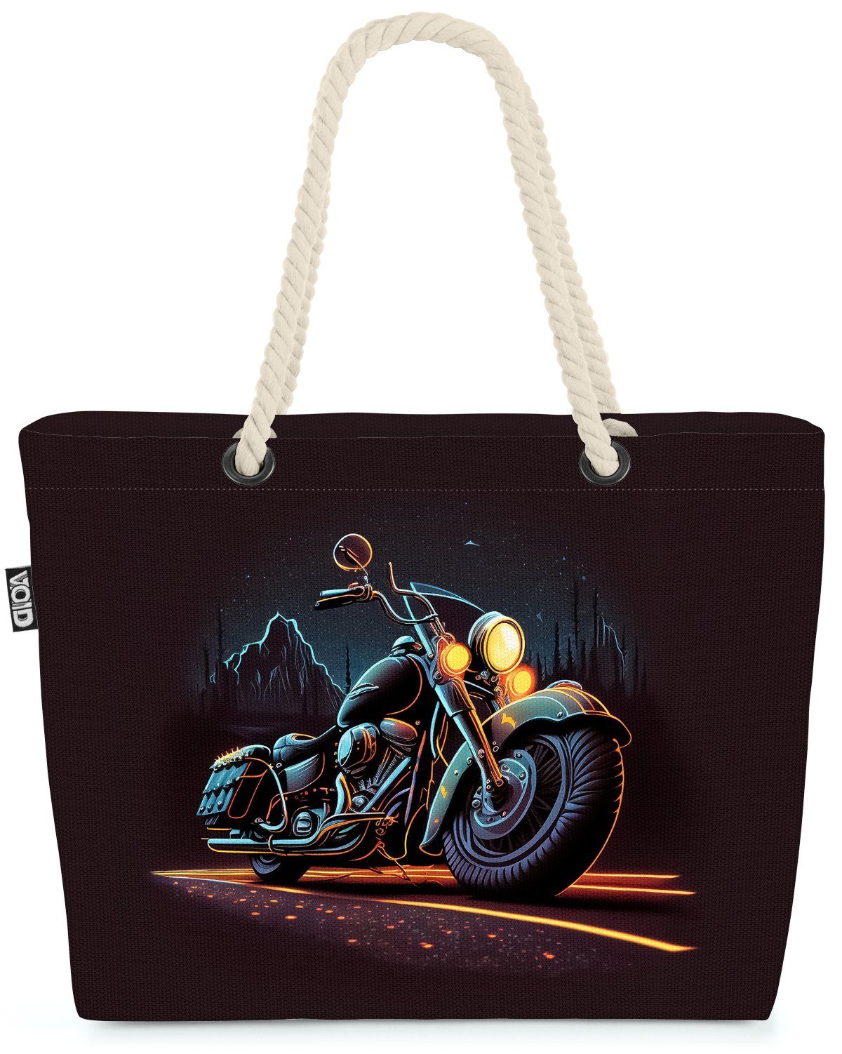 VOID Strandtasche (1-tlg), Motorrad Grafik Chopper USA Biker Gang us stars stripes flagge tattoo