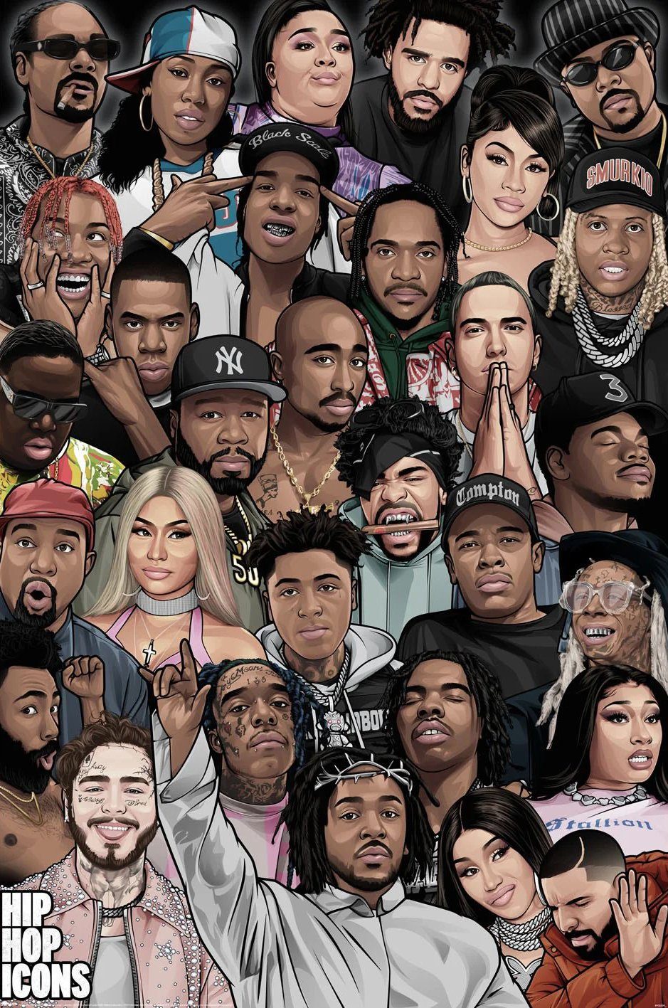 Poster Hip Hop Poster Icons 61 x 91,5 cm