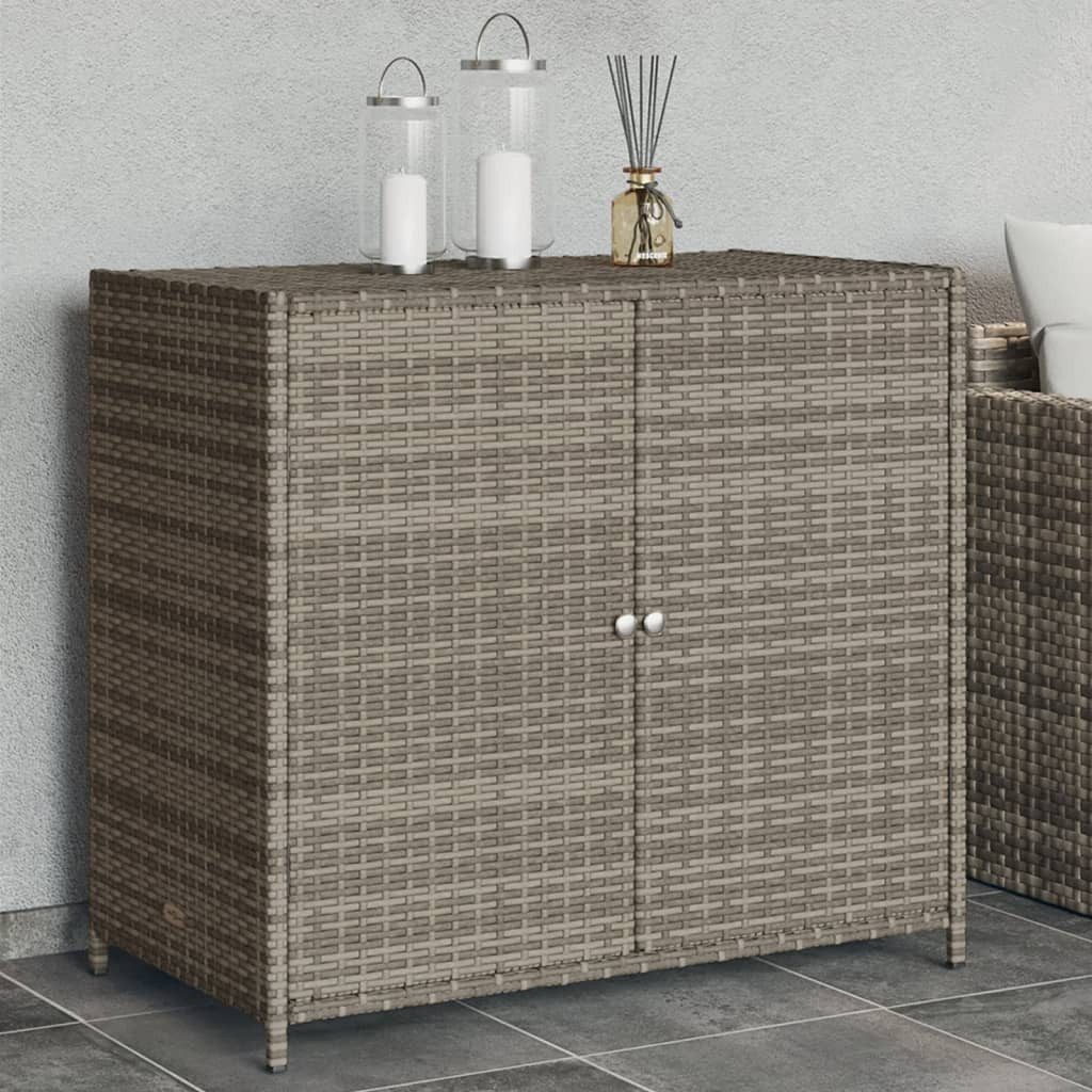 vidaXL Garten-Geräteschrank NA Gartenschrank Grau 83x45x76 cm Polyrattan