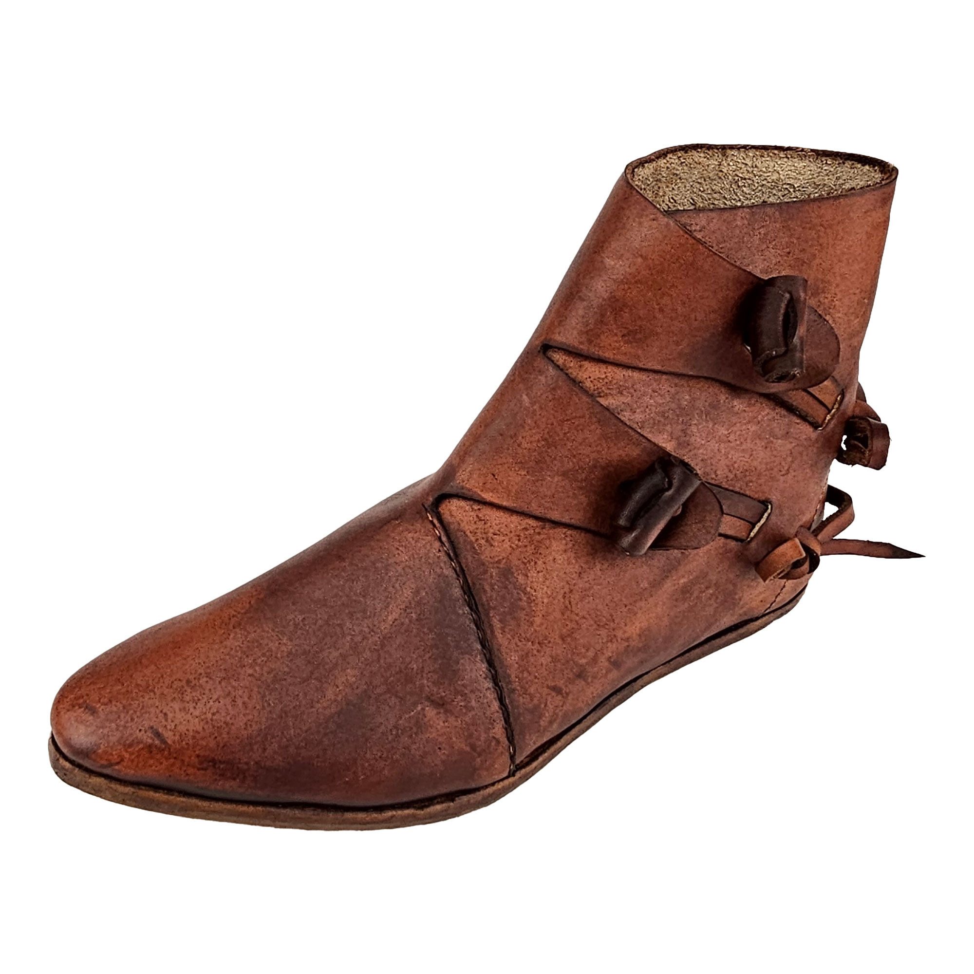 Ritter-Kostüm Wikinger Schuhe Typ Jorvik mit einfach genagelter Sohle Braun