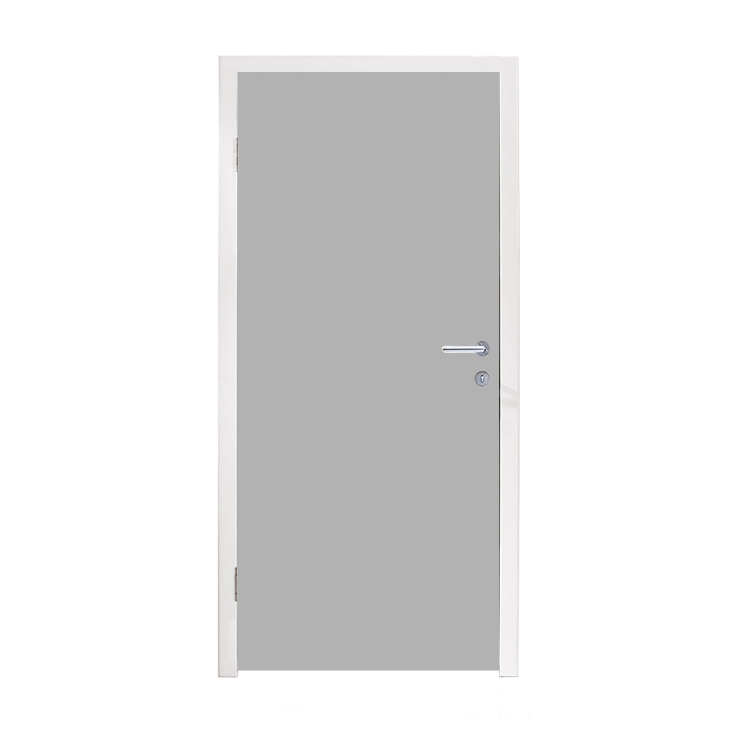 MuchoWow Türtapete Grau - Unifarbener Druck, Matt, bedruckt, (1 St), Fototapete für Tür, Türaufkleber, 75x205 cm
