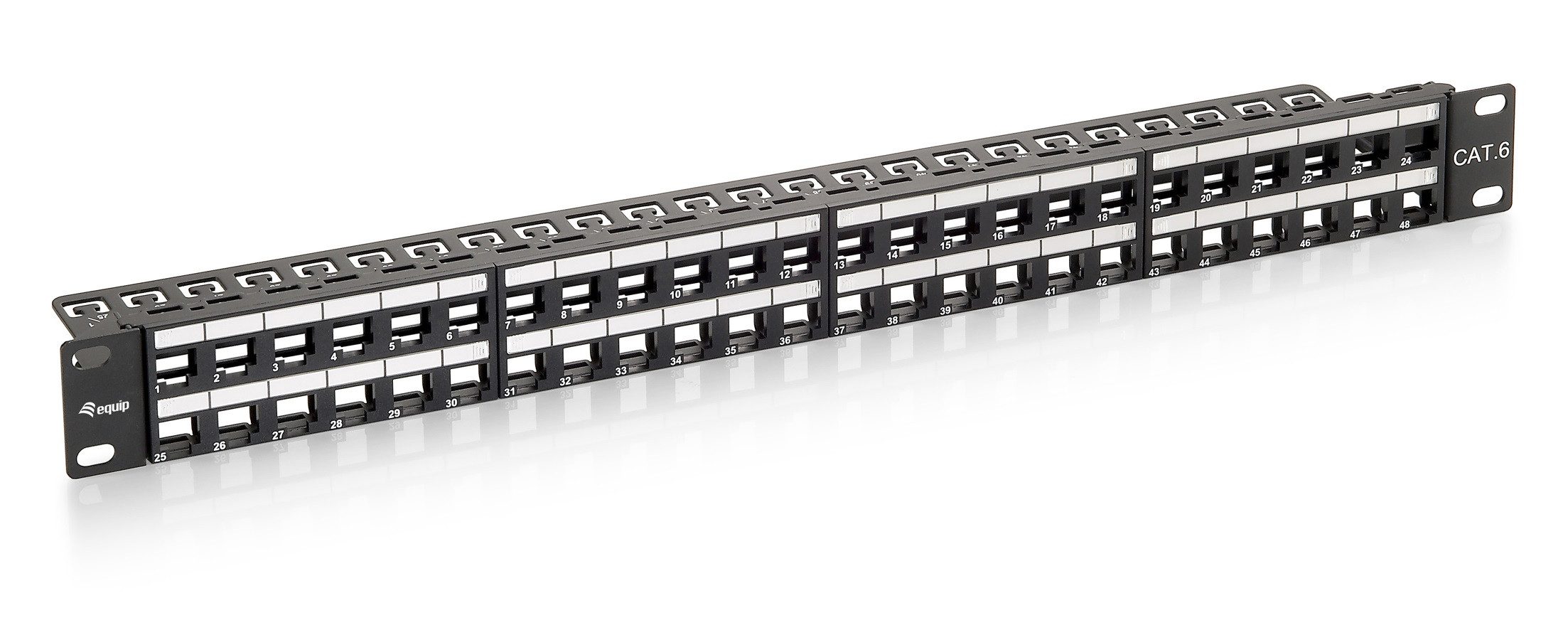 Equip 769248 Patchpanel equip 48x RJ45 Cat6 19" 1HE Keystone Netzwerk-Patch-Panel