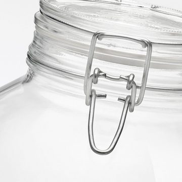 Bormioli Rocco Vorratsglas Fido, Glas, (Set, 6-tlg., 6 Stück, 4,0l Fassungsvermögen), luftdicht verschließbar, mit Bügelverschluß