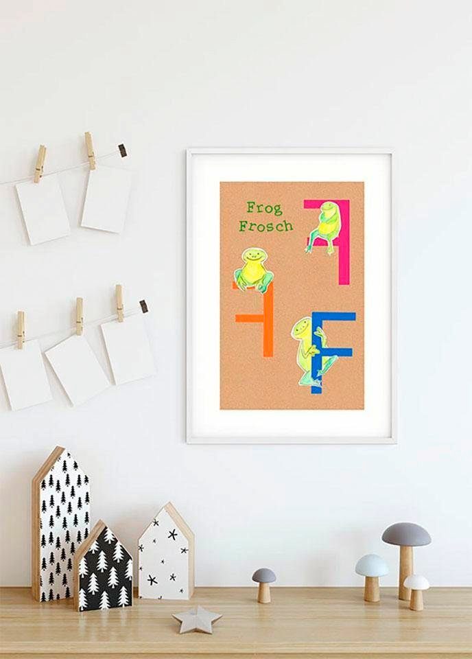 Komar Poster ABC Animal F, Wohnzimmer Buchstaben Kinderzimmer, (1 Schlafzimmer, St)
