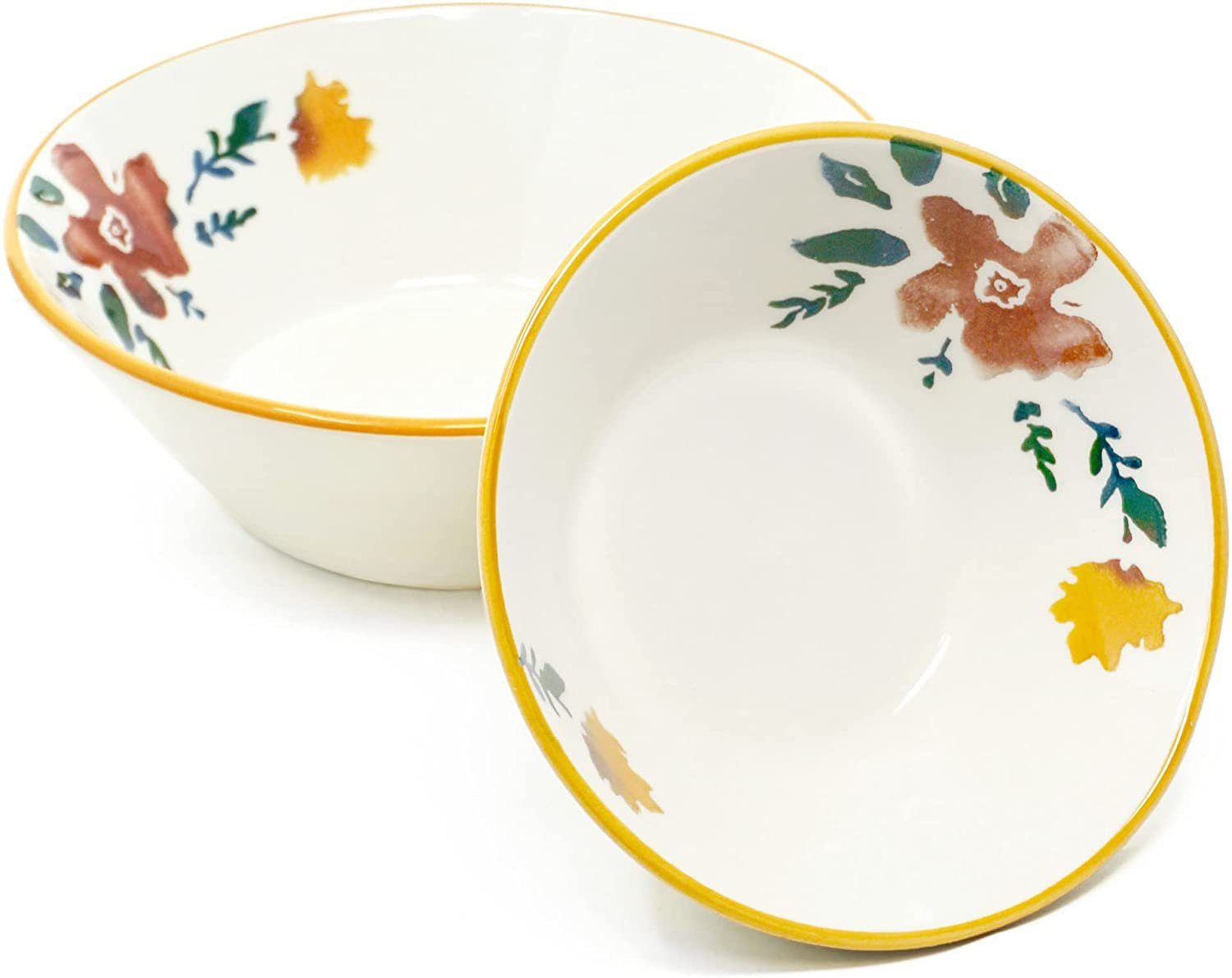 Lashuma Servierschüssel Blütenfest, Keramik, (Set, 2-tlg), 2er Schüssel Set
