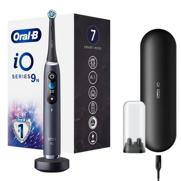 Oral-B Elektrische Zahnbürste iO Series 9N Black Onyx inkl. Power2Go Lade-Reise-Etui, Aufsteckbürsten: 1 St., iO-Magnettechnologie, 7 Smart-Modi, 3D-Zahnflächen-Tracking