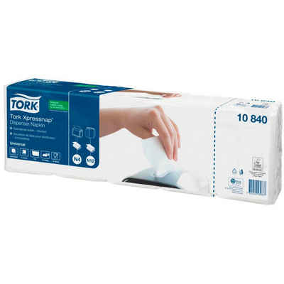 TORK Papierserviette 1.125 Spenderservietten Xpressnap® Universal 1-lagig - weiß, (1125 St), 1-lagig; Mit Prägung