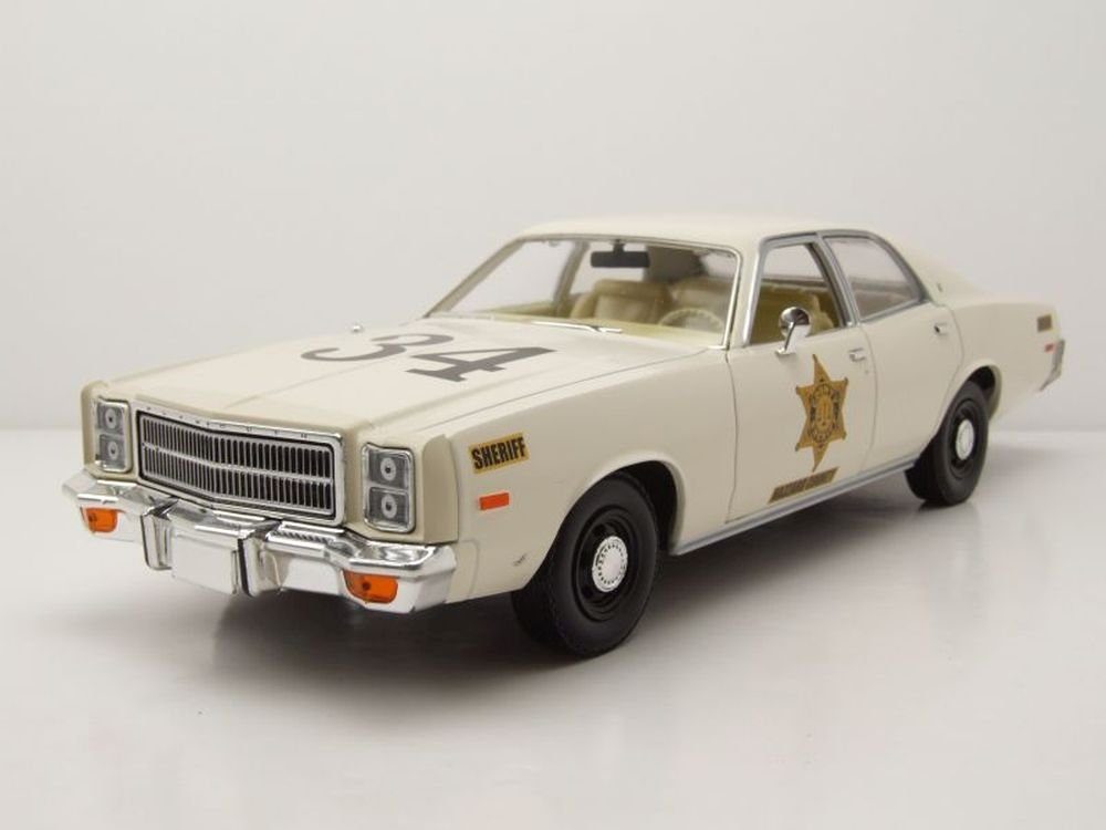 GREENLIGHT collectibles Modellauto Plymouth Fury #34 Riverton Sheriff 1977 beige, Maßstab 1:18