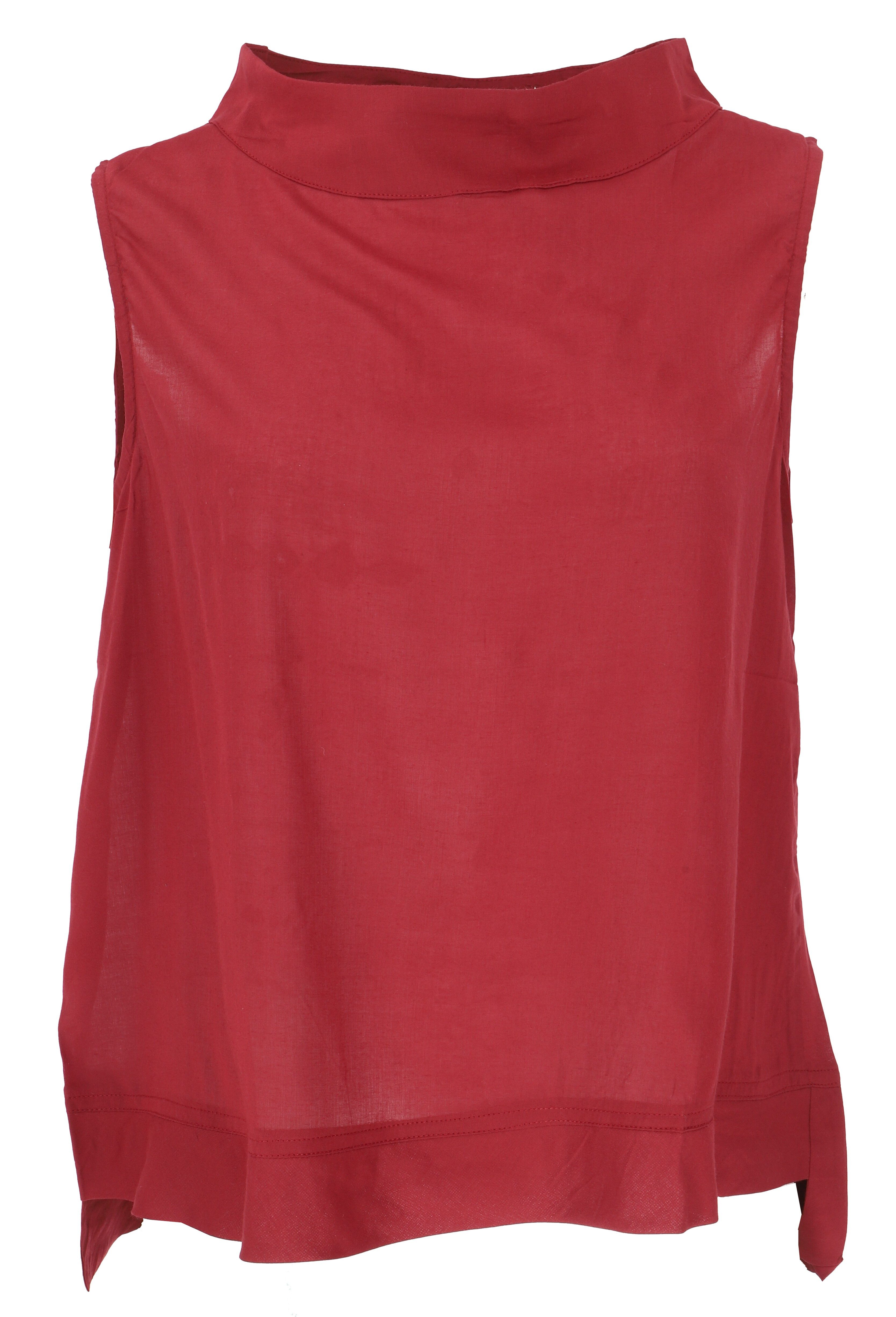 Guru-Shop Longbluse Luftiges Boho Blusentop, Basic Sommertop - rot alternat günstig online kaufen