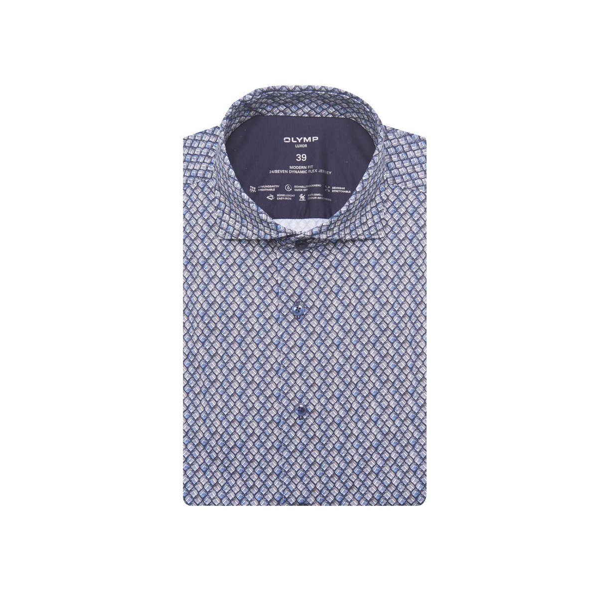 OLYMP Kurzarmhemd Langarm FreizeitHemd für Herren in marineblau (1-tlg., keine Angabe)