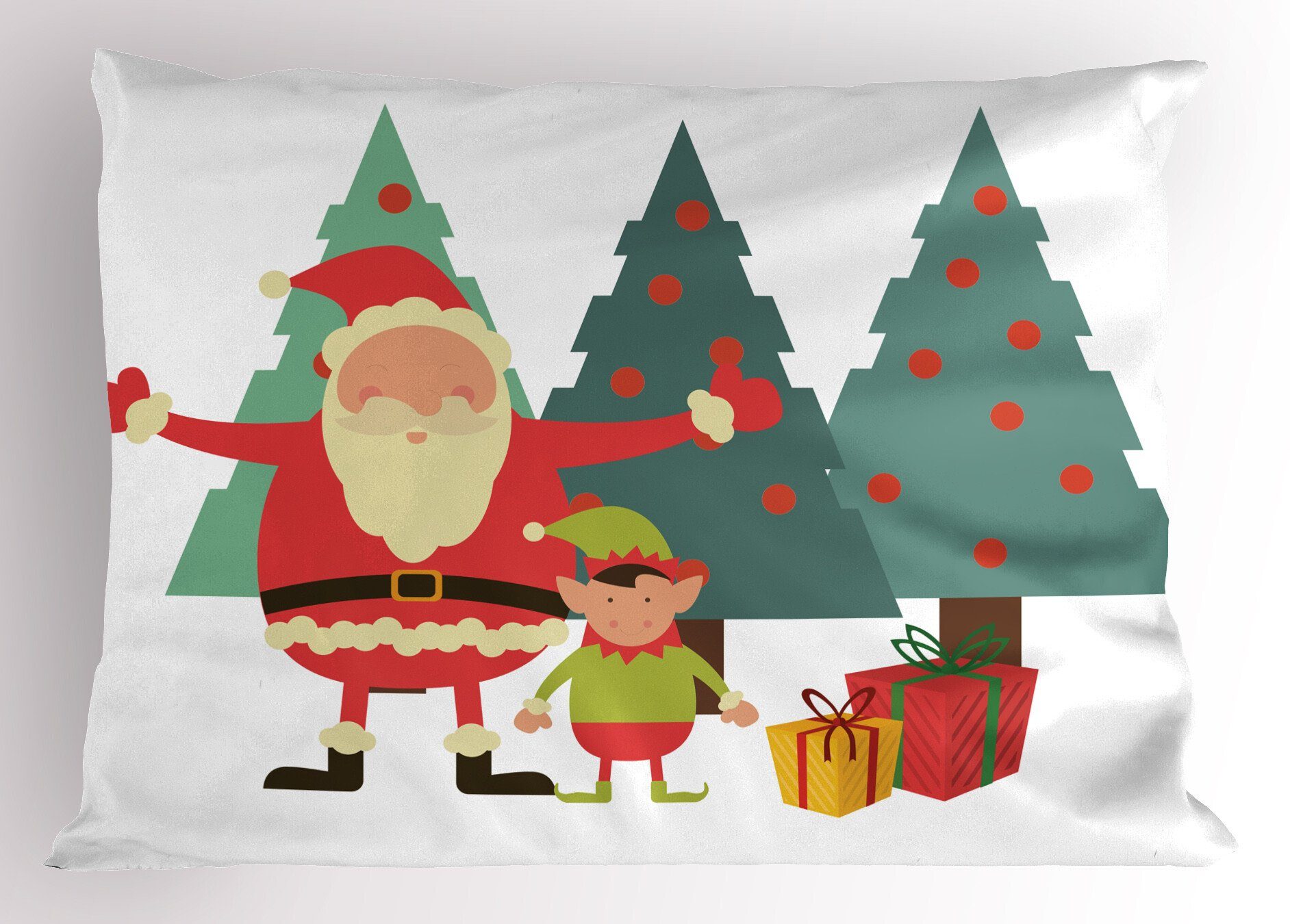 Kissenbezüge Dekorativer Standard King Size Gedruckter Kissenbezug, Abakuhaus (1 Stück), Elf Weihnachtsmann Little Man Presents