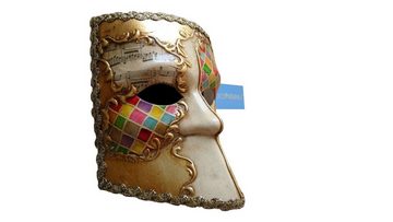 Venezia Originale Verkleidungsmaske Venezianische handgemachte Bauta Karnevalsmaske Deko Venedig Maske 1, Handgefertigt, Handbemalt, Maskenball, Opernball, Karneval, Halloween