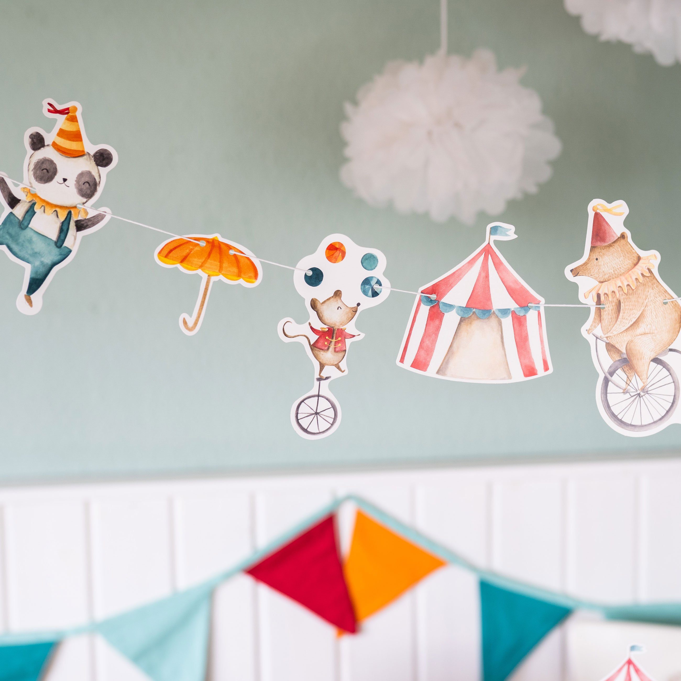 PAPIERDRACHEN Girlande Girlande Geburtstag - Deko für Kindergeburtstag - 10 m Partygirlande, für Mädchen und Jungs