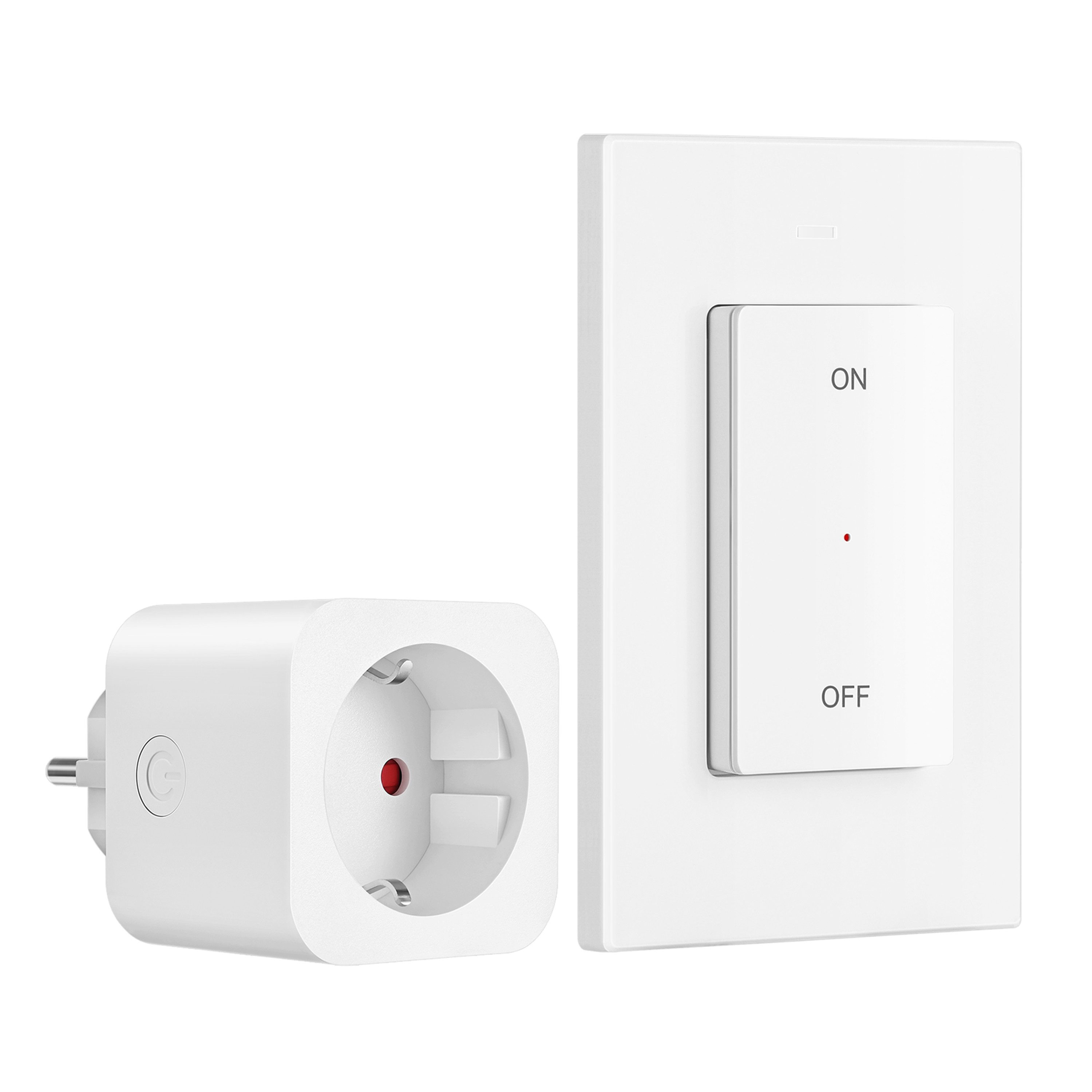 DEWENWILS Funksteckdose mit Fernbedienung, max. 3680 W, 1-St., Erweiterbarer Lichtschalter für Feiertagsdeko, 30M Reichweite