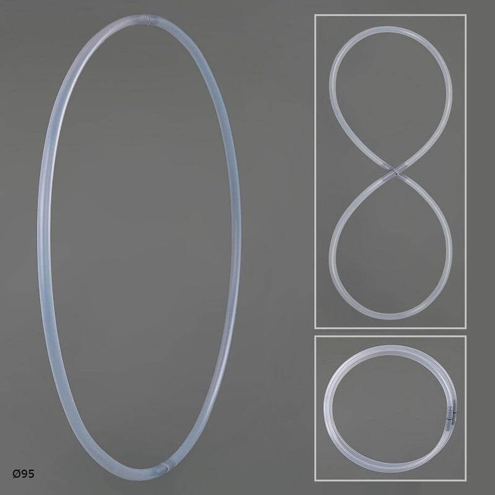Hoopomania Hula-Hoop-Reifen Faltbarer Hula Hoop Rohling, Polypropylen 19mm, Transparent, Ø95cm