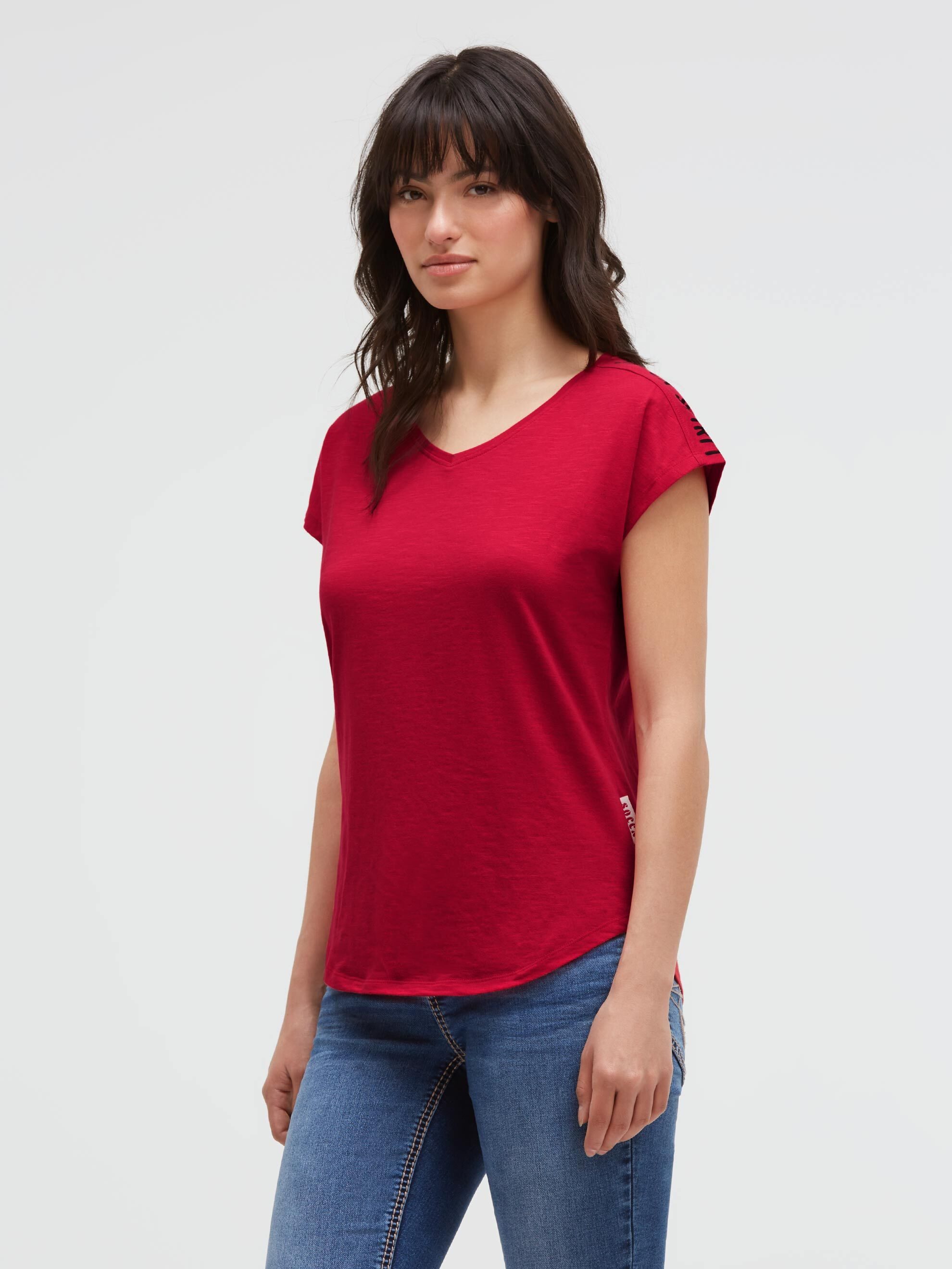 SOCCX V-Shirt mit überschnittener Schulter