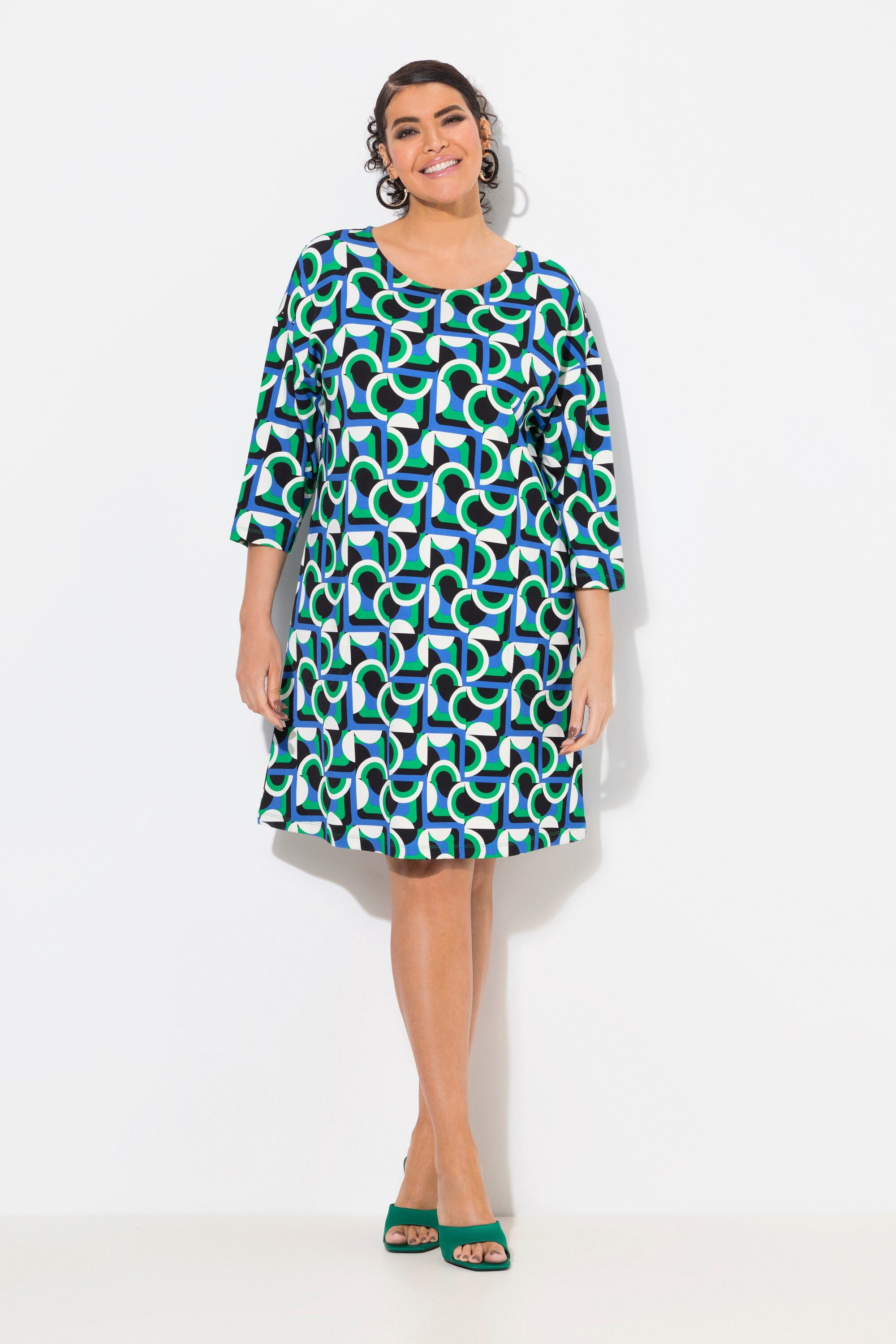 Ulla Popken Jerseykleid Punto-Kleid Oversized Rundhals günstig online kaufen