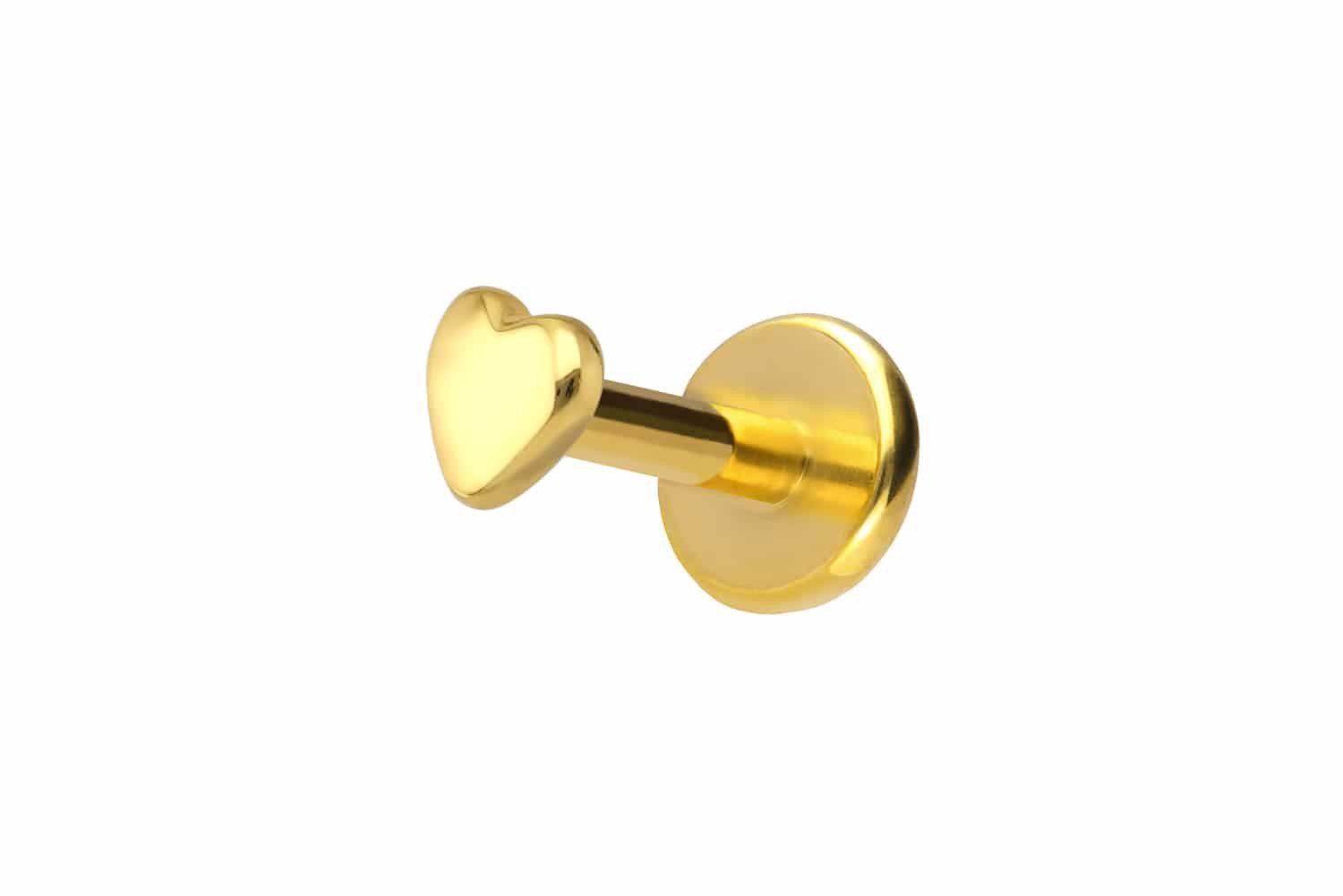 PIERCINGLINE Piercing-Set Titan Labret mit Innengewinde + 925er Silber Aufsatz HERZ (Labrets, 1-tlg)