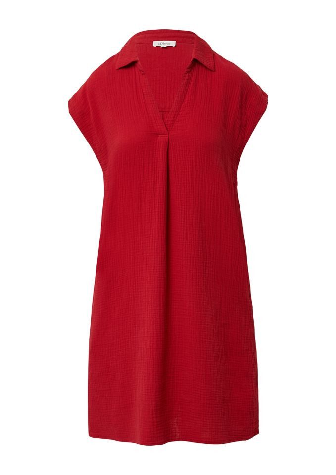 Midikleid - Midi-Musselin-Kleid mit V-Ausschnitt und Eingrifftaschen