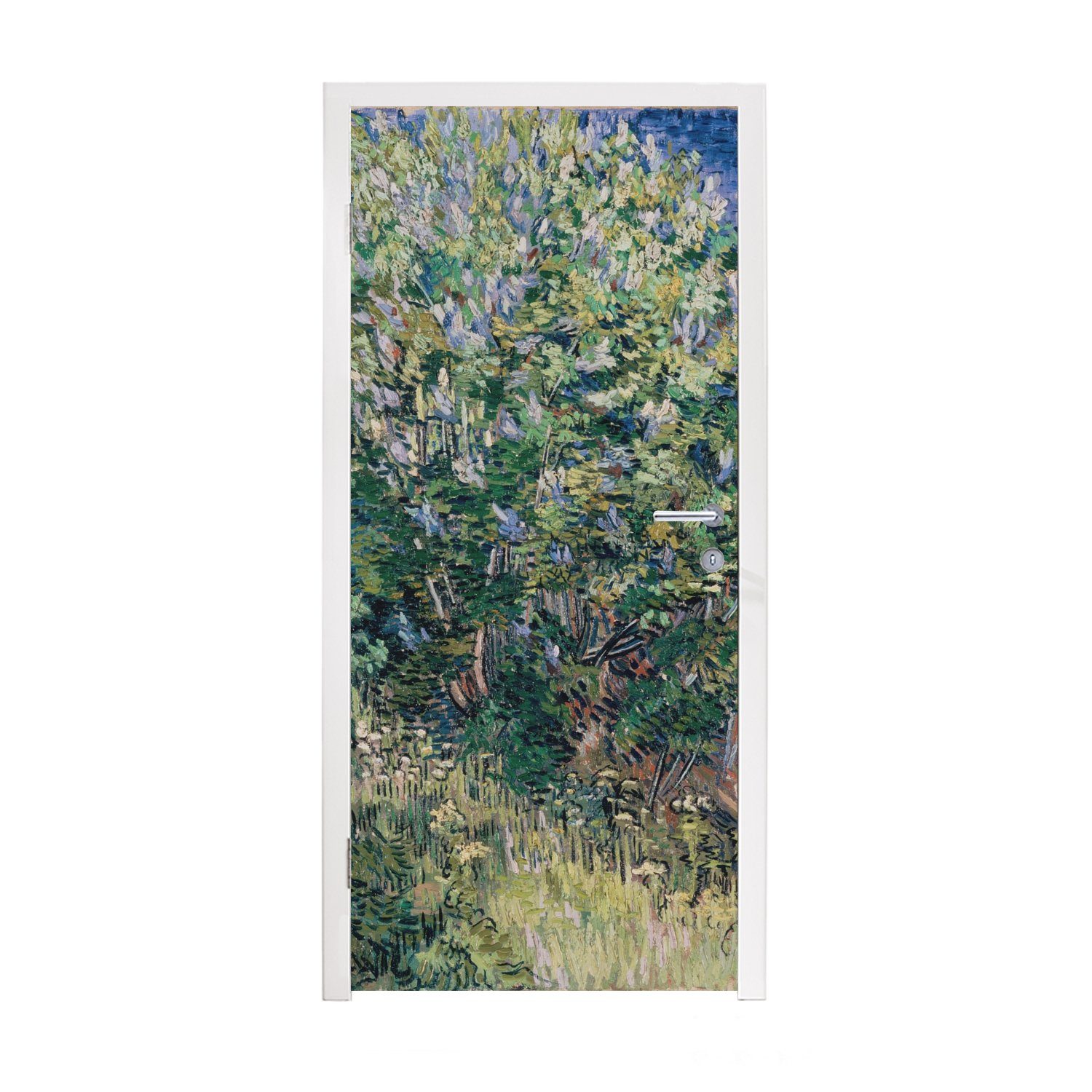 MuchoWow Türtapete Fliederbusch - Vincent van Gogh, Matt, bedruckt, (1 St), Fototapete für Tür, Türaufkleber, 75x205 cm