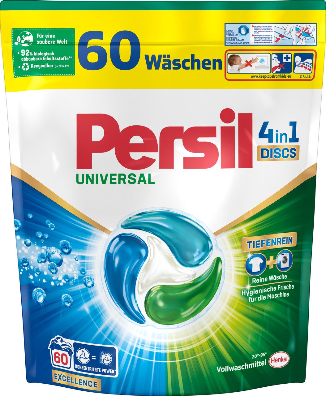 Persil Universal 4-in-1 Discs 60 WL Vollwaschmittel (60-St. 1,02kg mit Tiefenrein Technologie)