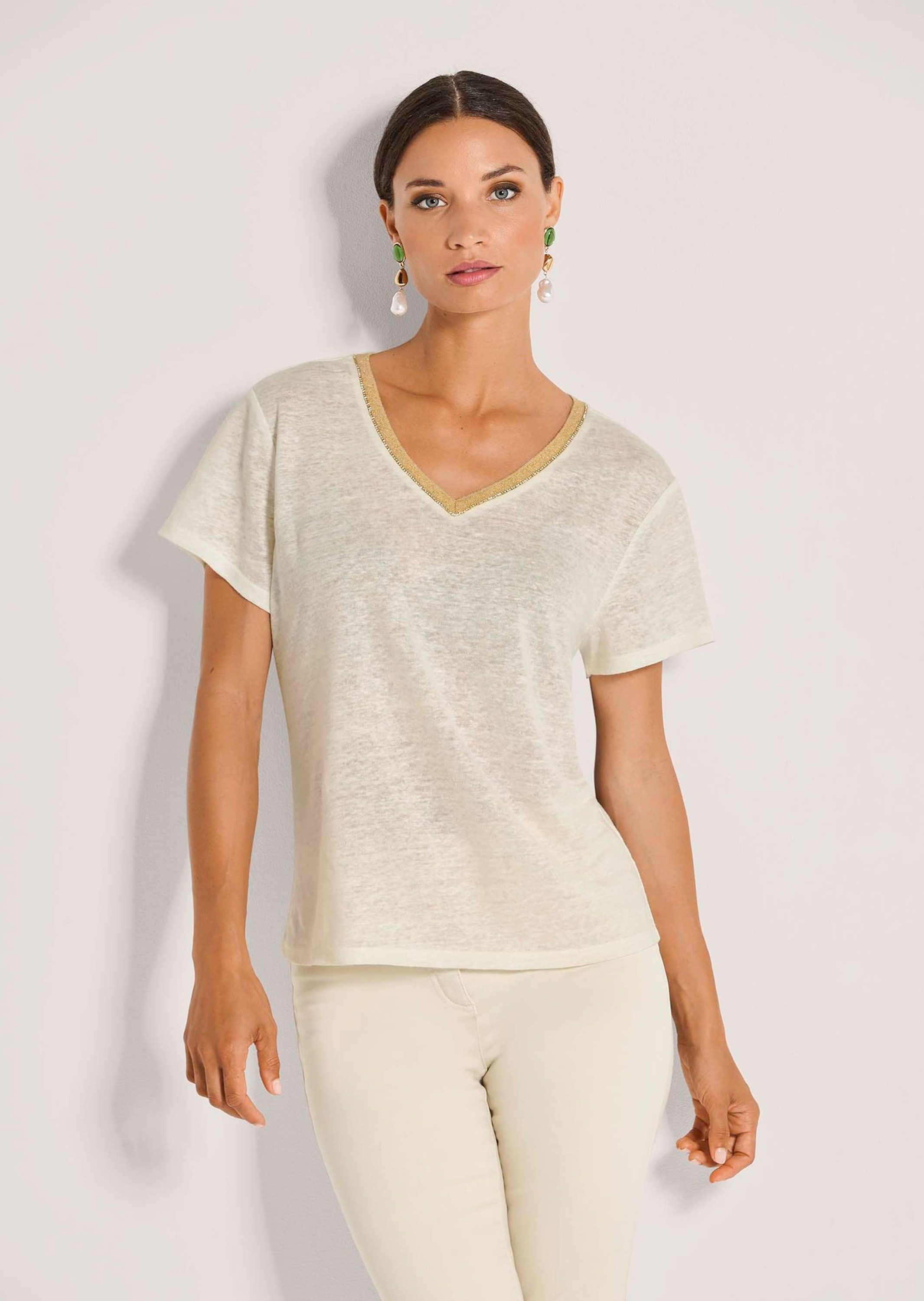 MADELEINE Kurzarmshirt Leinenshirt