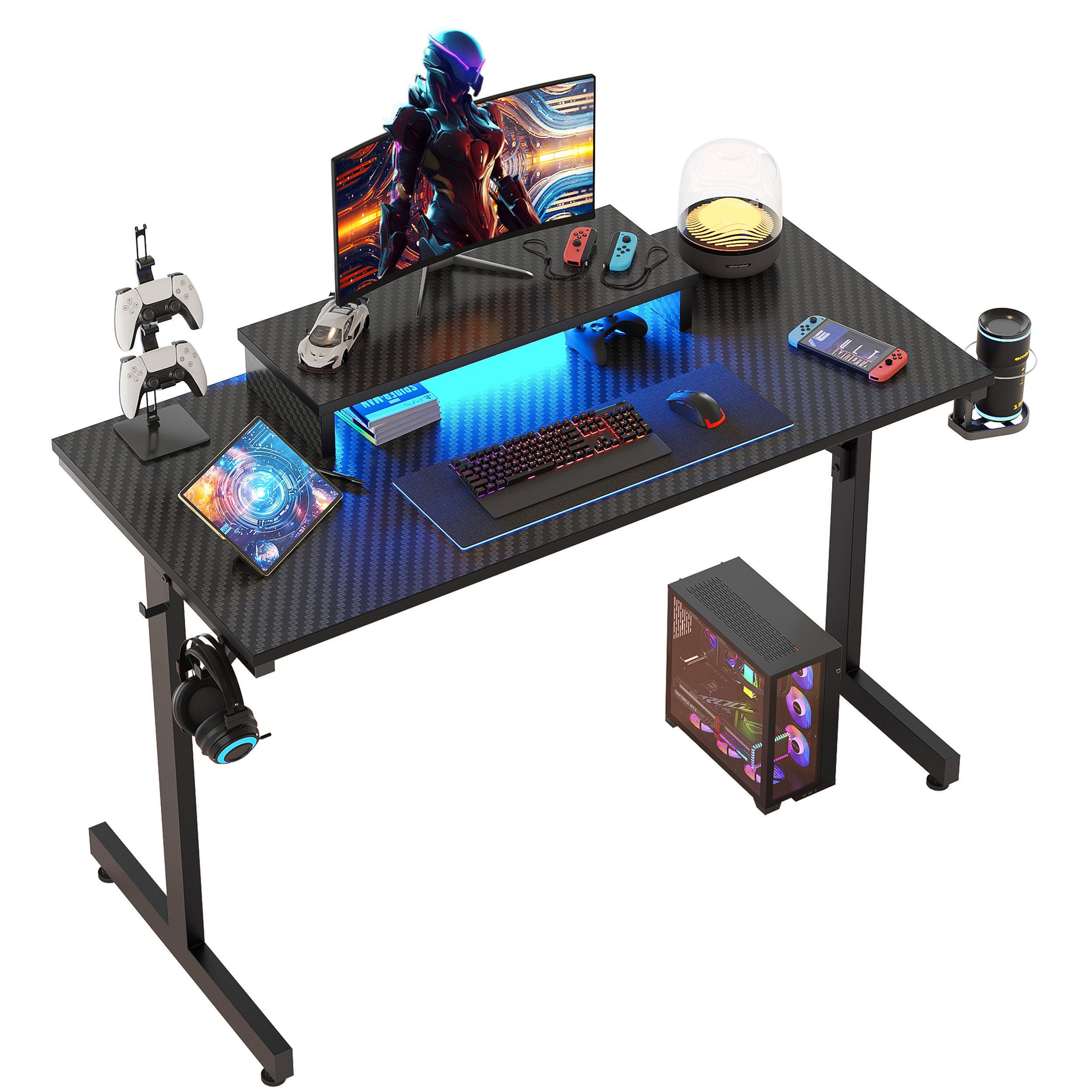 Bestier Gamingtisch 106cm Gaming Schreibtisch mit RGB-LED, 106cm Jugendschr günstig online kaufen