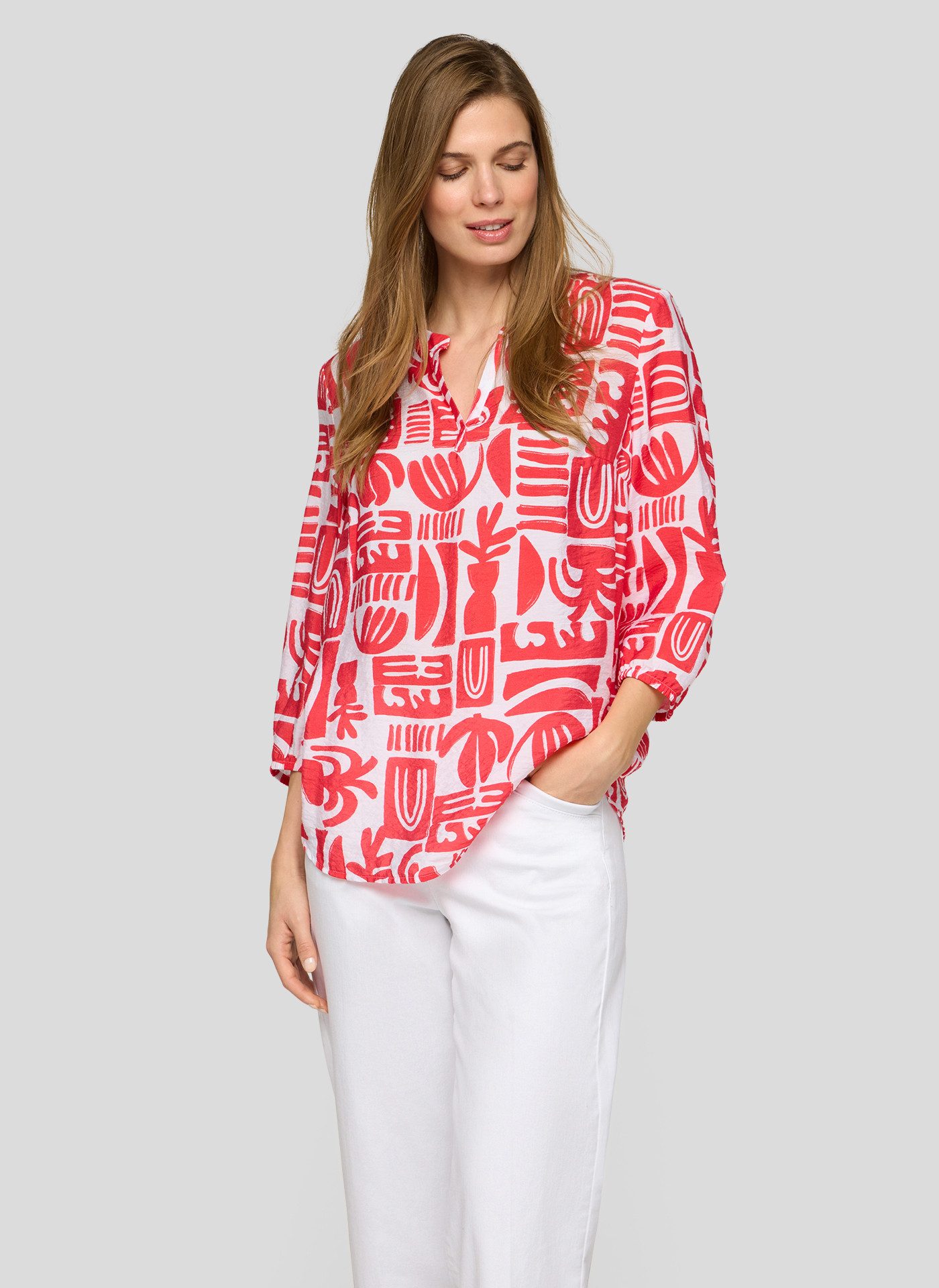 Rabe Klassische Bluse mit All-Over Print