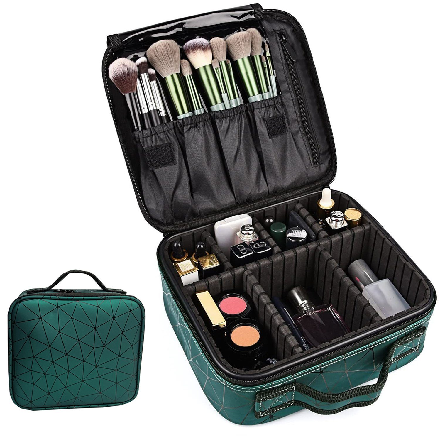 NUODWELL Make-Up Organizer Kosmetikkoffer Kosmetiktasche Portable Reise Make  Up Tasche, Tasche Schmink Aufbewahrung Kosmetische Box Wasserdicht  Schminktasche
