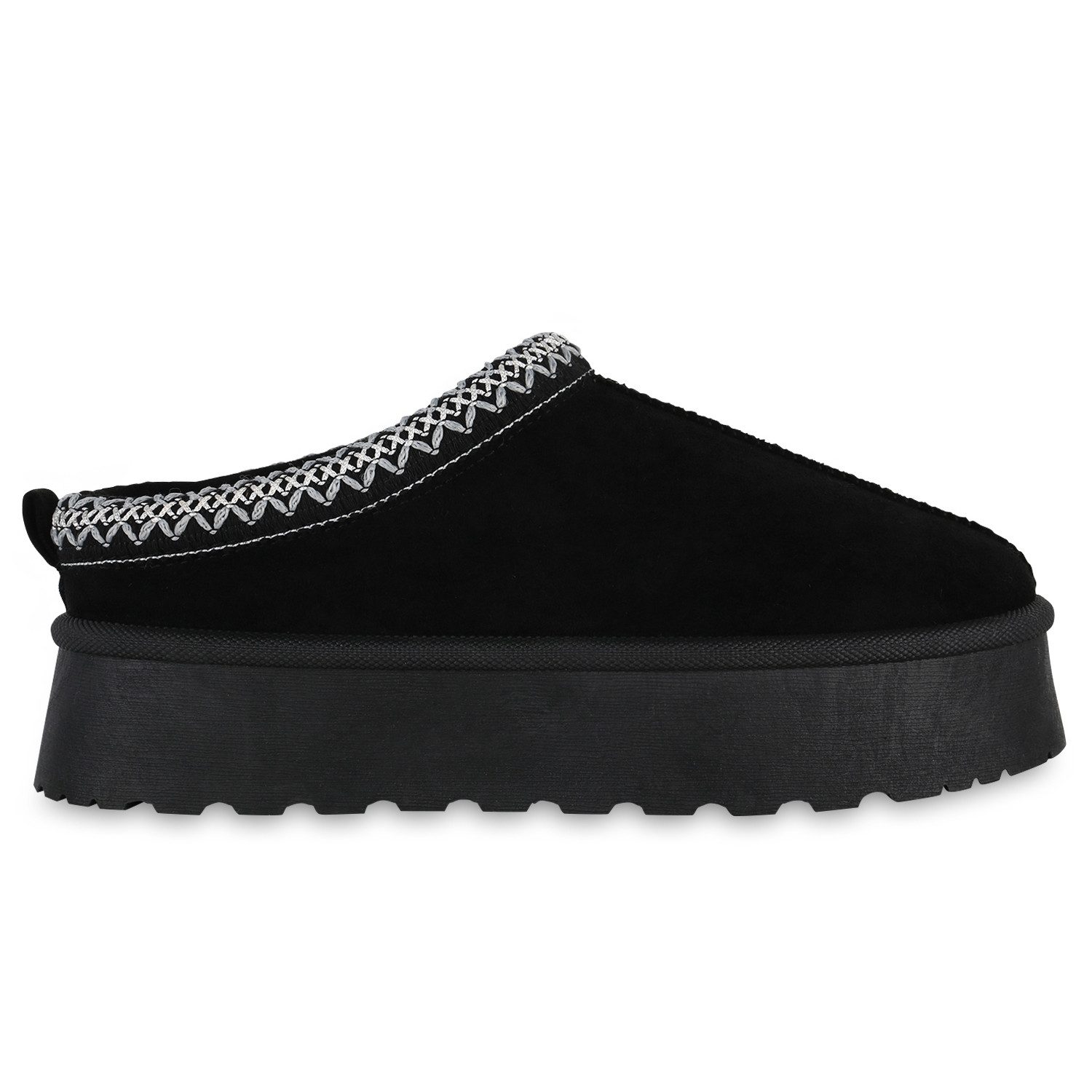 VAN HILL 840875 Hausschuh Damen Hausschuhe Lisa Plateau Pantoffeln warm gefüttert Slip-On – Bild 2 von 4