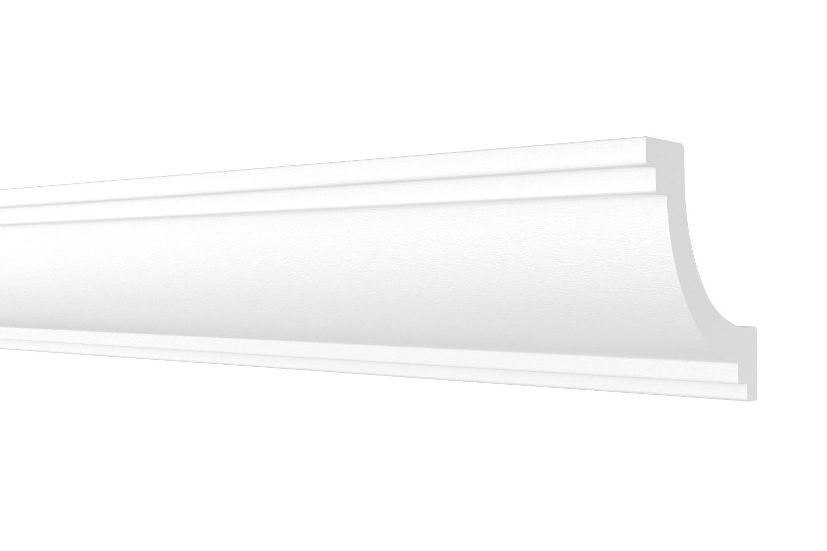 Styropor - weiß (20cm), E-36 Stuckleiste Deckenabschlussleisten design E-36, E-Leisten E-36) Deckenleisten / Musterstück 56x56mm marbet (Musterstück - XPS