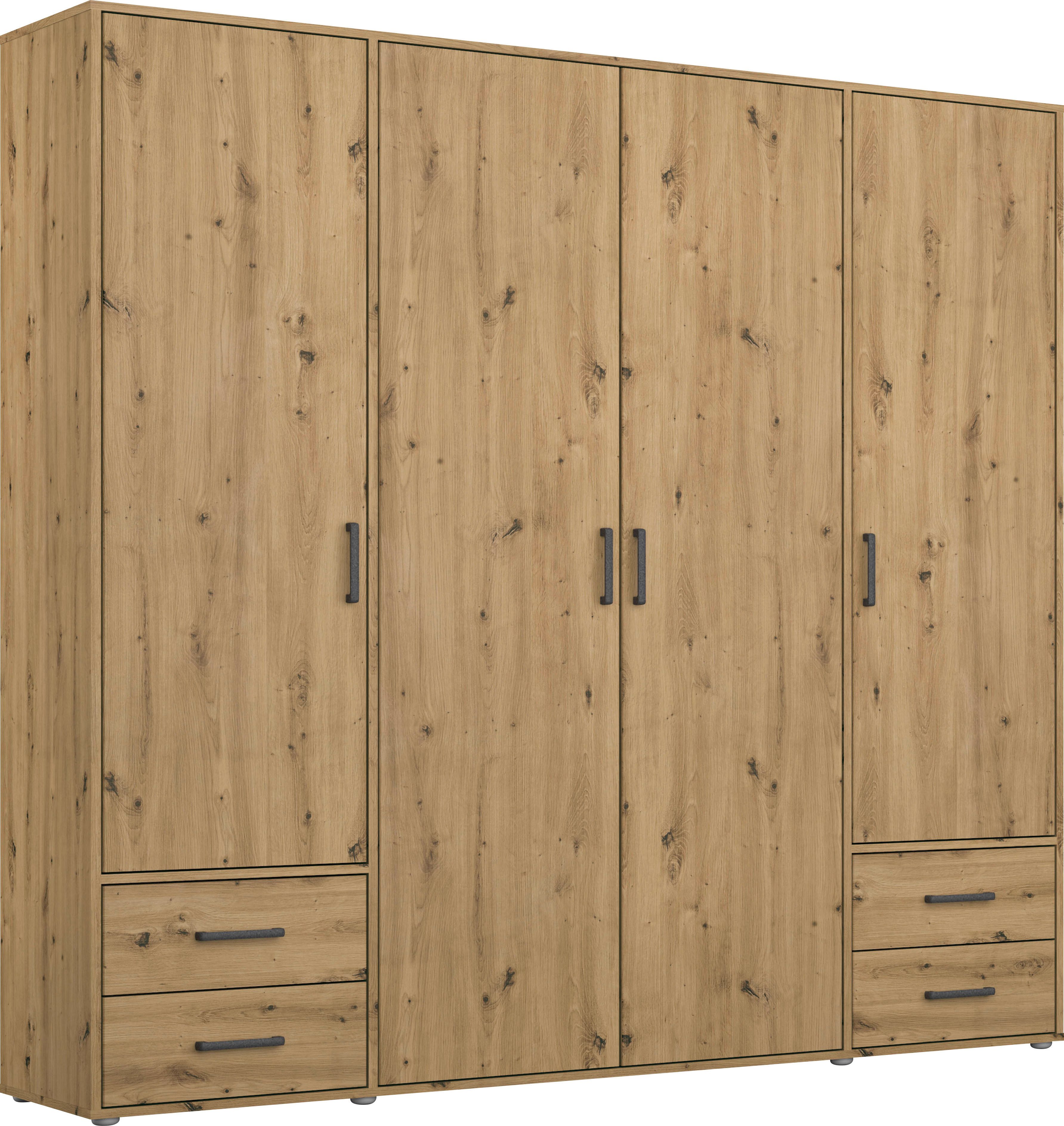 rauch Drehtürenschrank Kleiderschrank Schrank Garderobe Wäscheschrank VOYAGER (in 3 verschiedenen Ausstattungen BASIC/CLASSIC/PREMIUM) mit 2 modernen Griffvaria – Bild 2 von 5