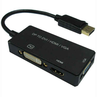 VALUE Adapterkabel DisplayPort - VGA / DVI / HDMI, v1.2 Audio- & Video-Adapter DisplayPort Männlich (Stecker) zu HDMI Typ A Weiblich (Buchse), 10.0 cm, Aktiv