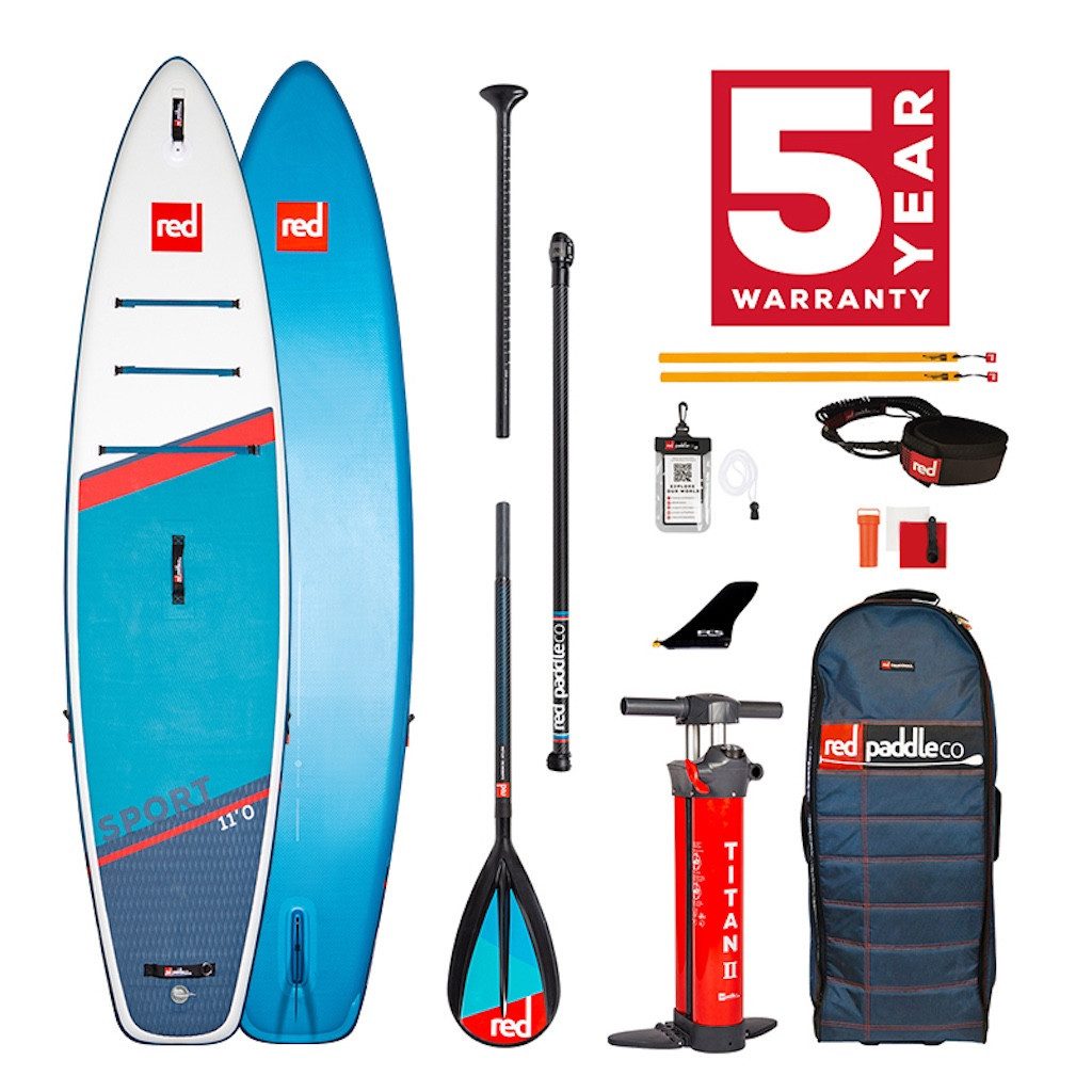 Red Paddle Inflatable SUP-Board SPORT 11'0" x 30" x 4,7" MSL Set, mit Paddel und Pumpe