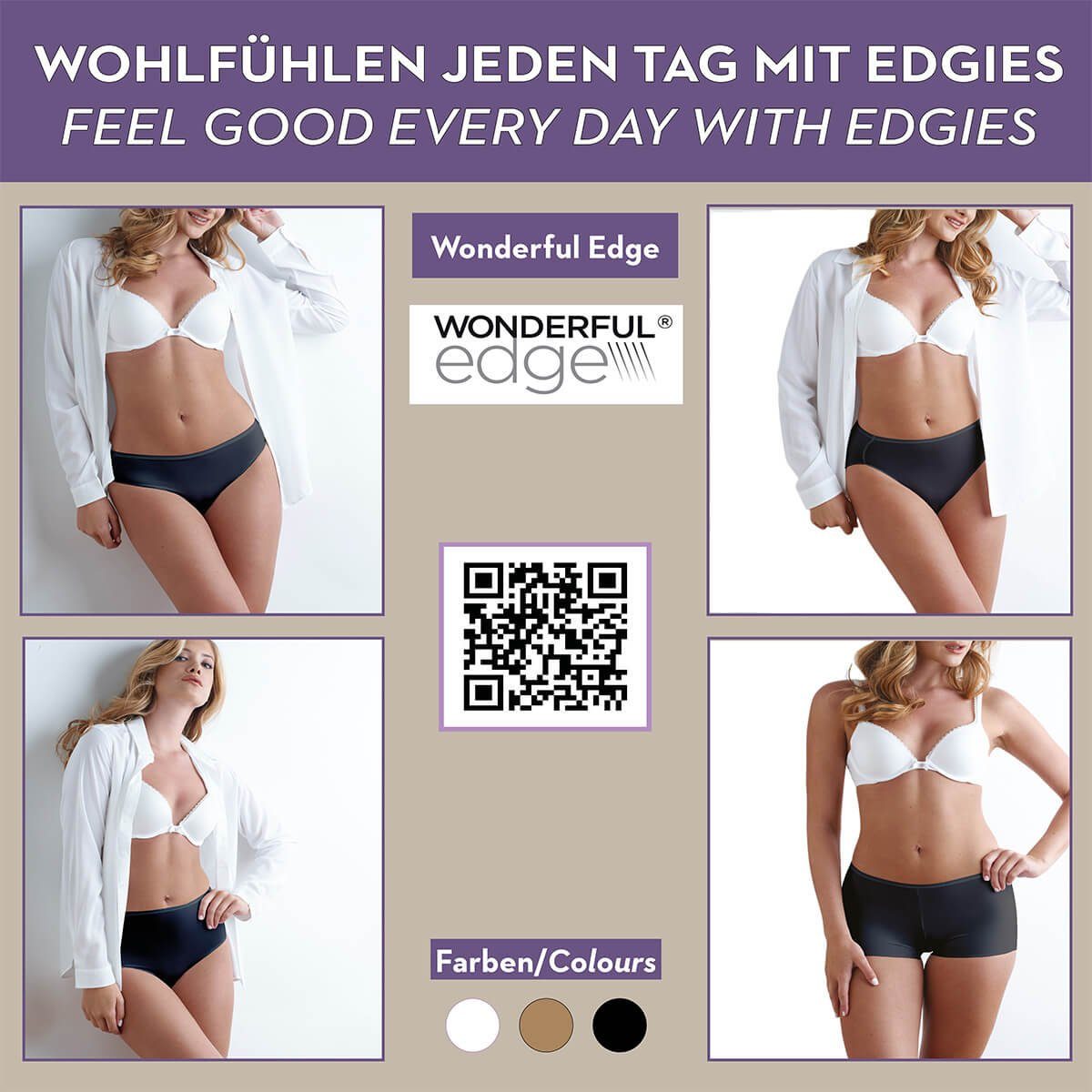 Naomi & Nicole Bikinislip A104 Nahtloser und sehr leichter Slip mit patentierten Silikonabschluss