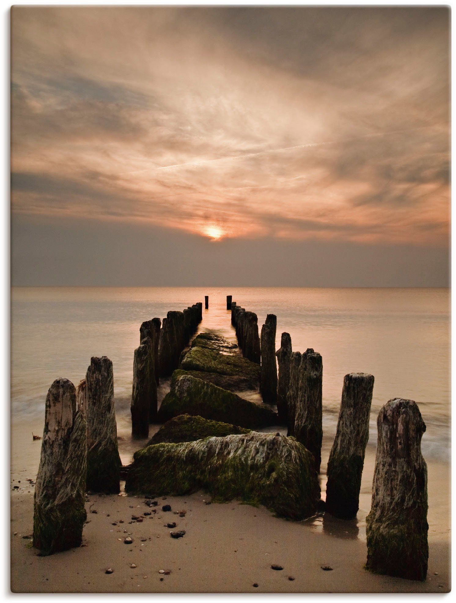 Poster Sonnenuntergang & Leinwandbild, Artland (1 in an St), versch. Ostsee, als der Wandaufkleber Sonnenaufgang Größen -untergang Wandbild oder
