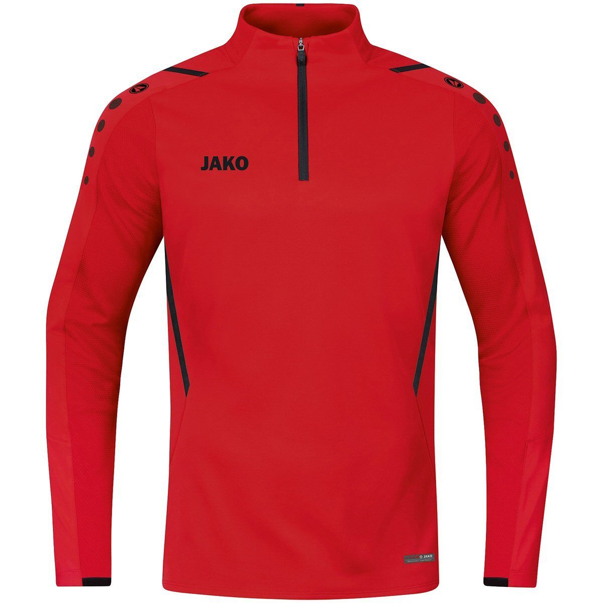 Jako Langarmshirt Ziptop Challenge - Fleece-Innenseite, Zip-Reissverschluss - rot Herren