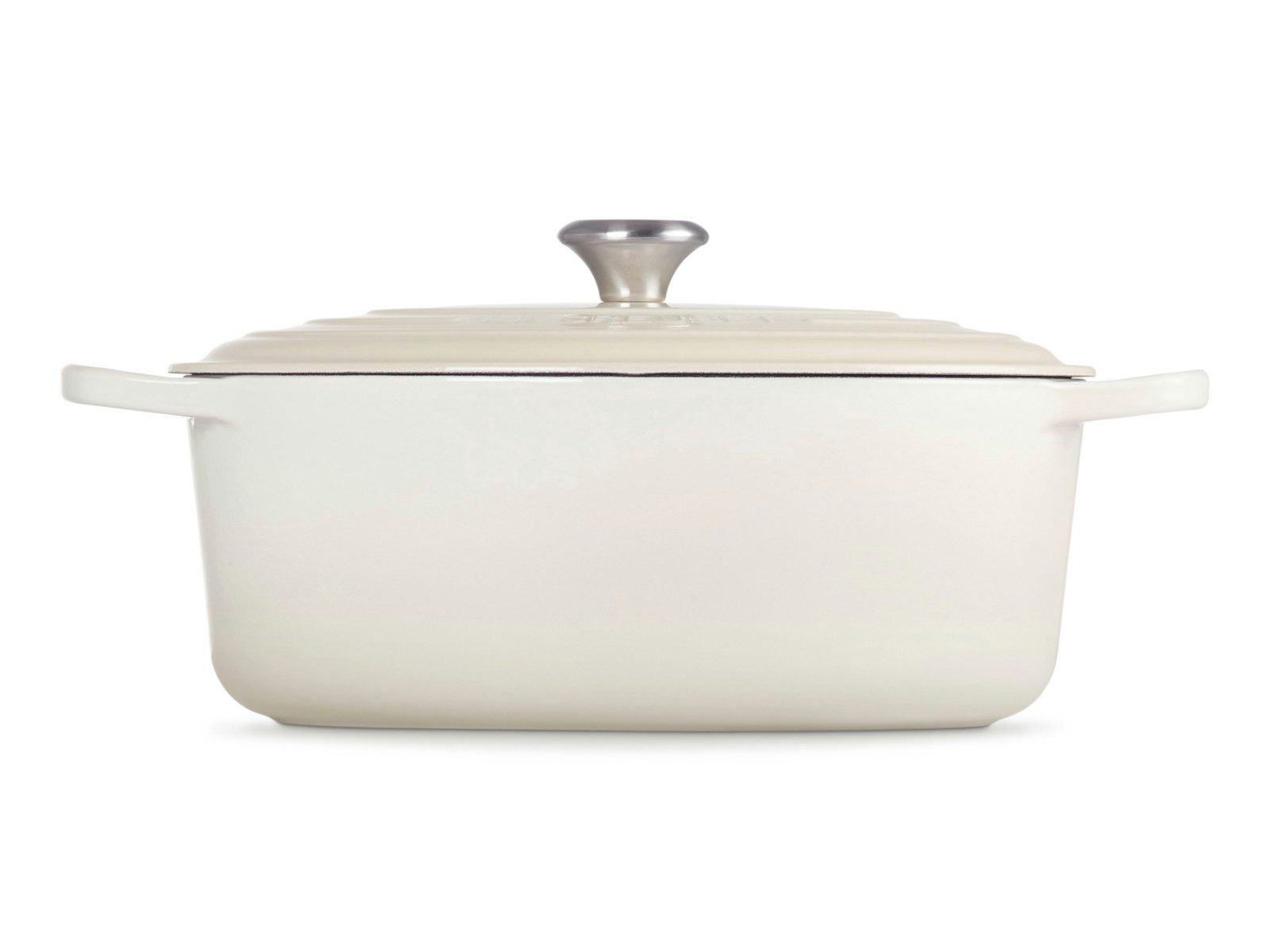 LE CREUSET Bräter Bräter Signature oval meringue 33cm, Emailliertes Gusseisen