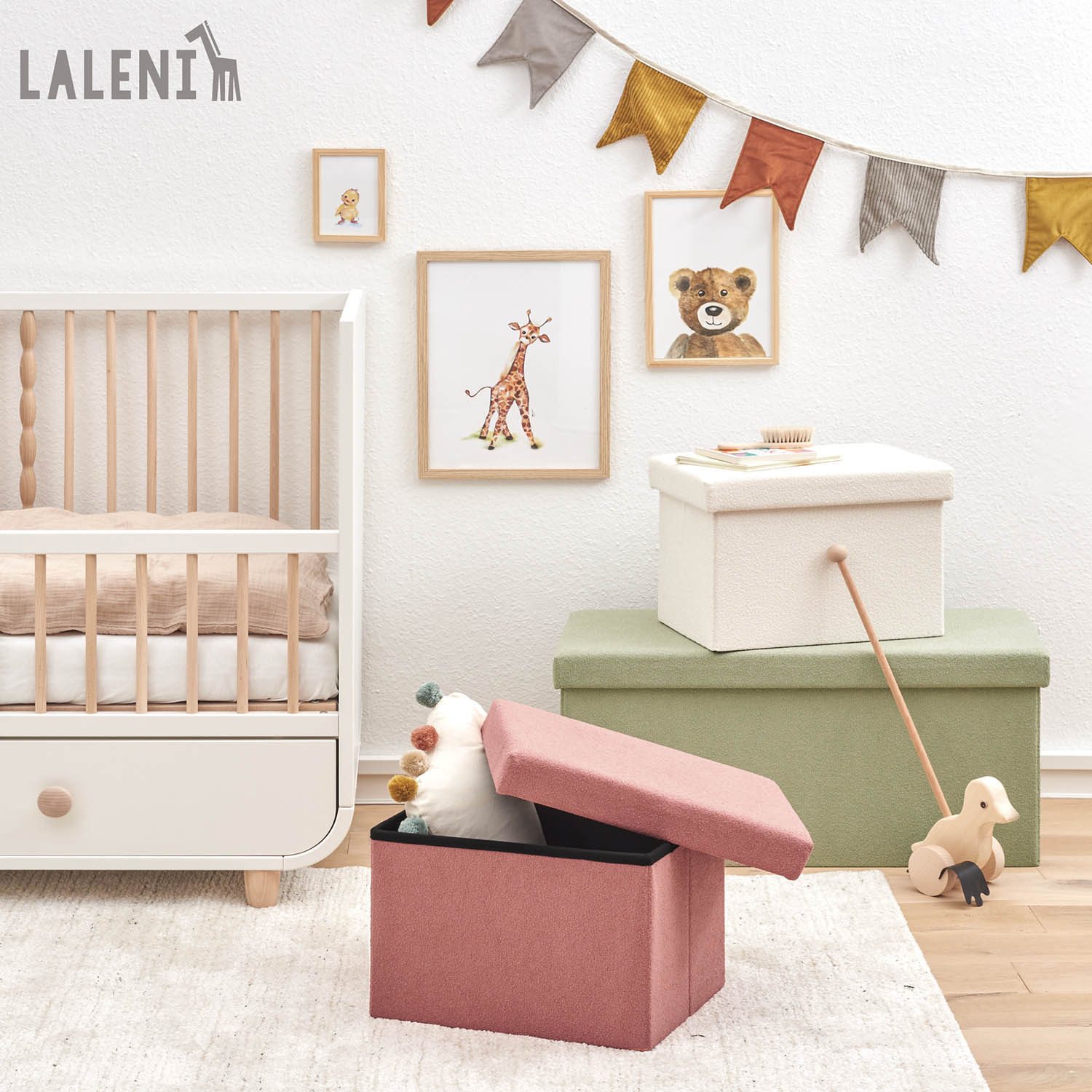 Laleni Sitztruhe Sitzbank mit Stauraum aus robustem Boucle-Stoff, Bequemer günstig online kaufen