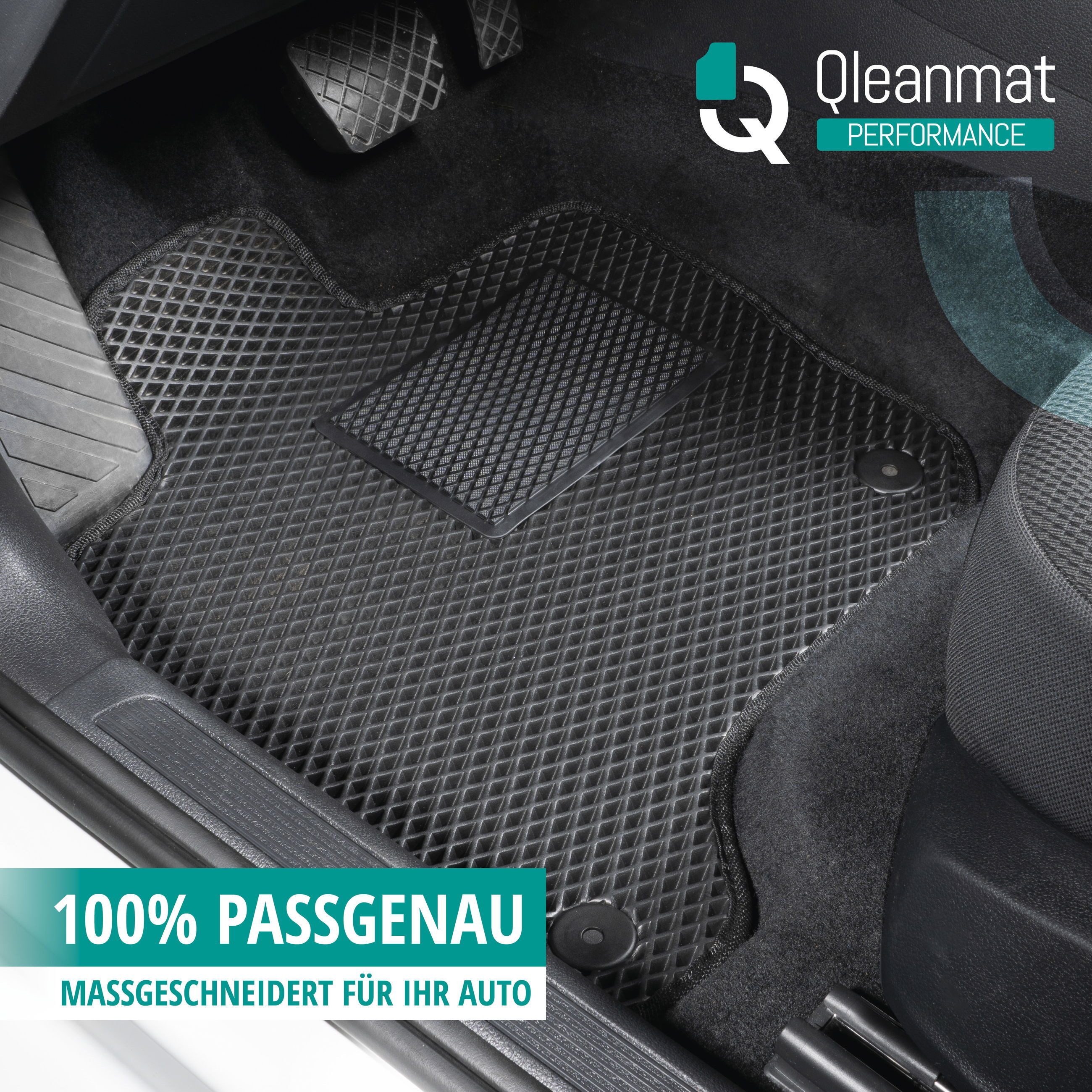 WALSER Auto-Fußmatten Automatte Passform Qlean (4 St), für MERCEDES-BENZ GLA-KLASSE (X156) MERCEDES-BENZ GLA-CLASS (X156), YB 12/2013-05/2022, 12/2013-05/2022