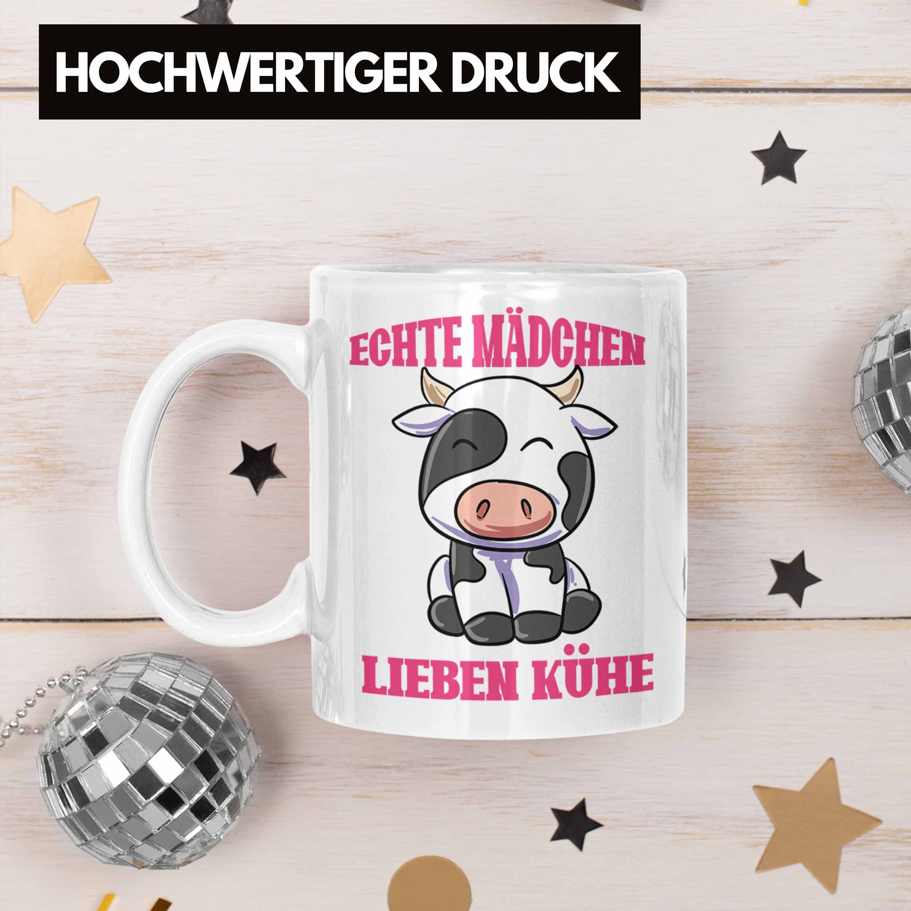 Tasse Mädchen Gesch Lieben Landwirtin Geschenk Echte Tasse Kühe Weiss Kuh Bäuerin Trendation