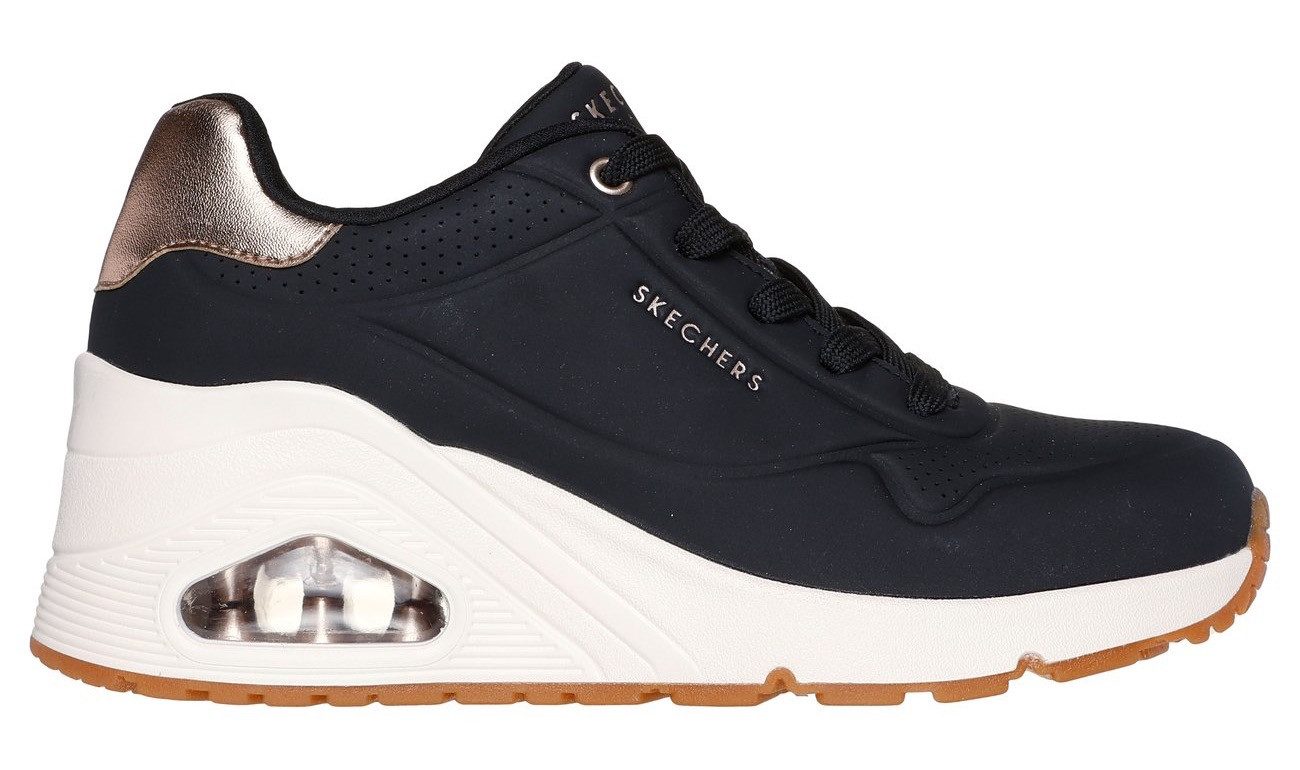Skechers UNO WEDGE-HI STEPS Sneaker, Keilsneaker, Schnürschuh mit Air-Cooled Memory Foam
