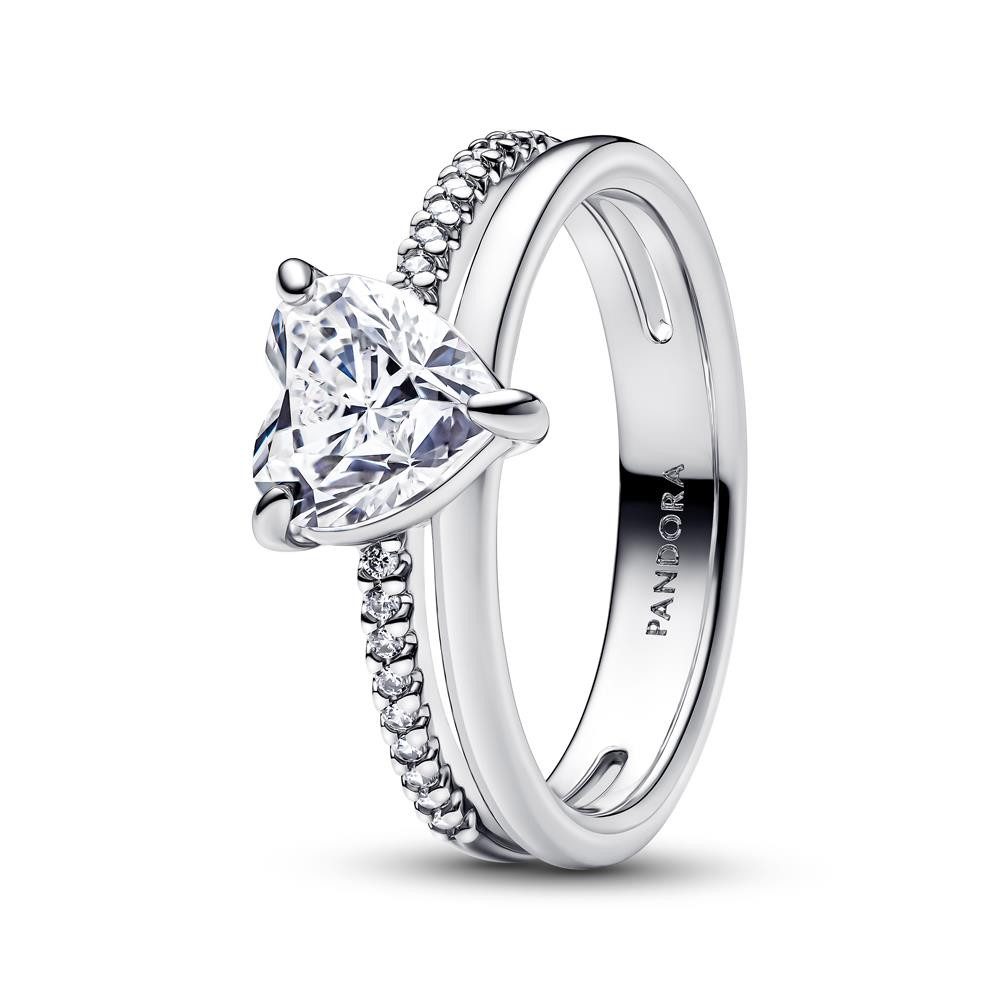 Pandora Fingerring Herzring für Damen aus Sterlingsilber mit Zirkonia von PANDORA