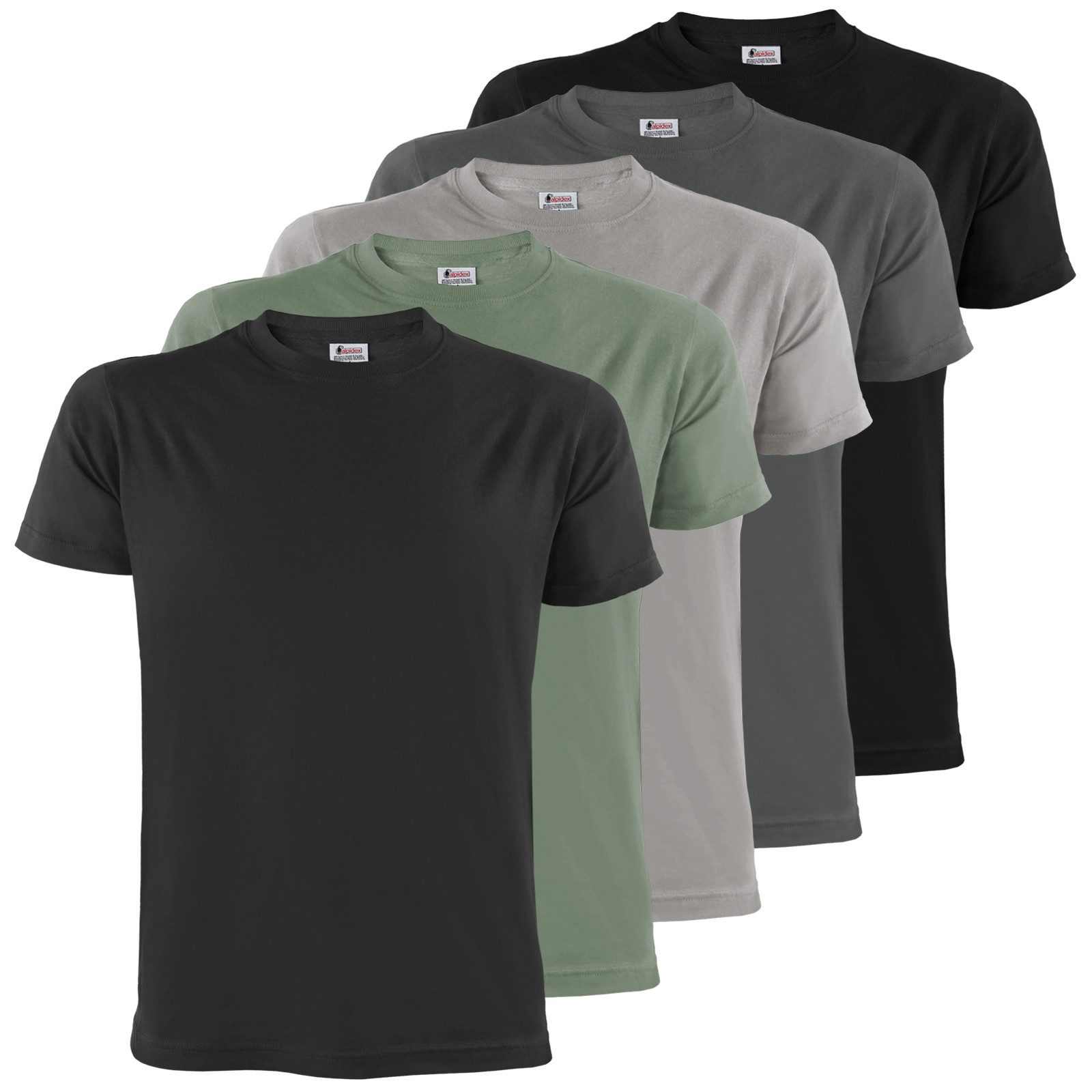 ALPIDEX Rundhalsshirt ALPIDEX T-Shirts Herren 5er Set Rundhals – in vielen Farben & Größen