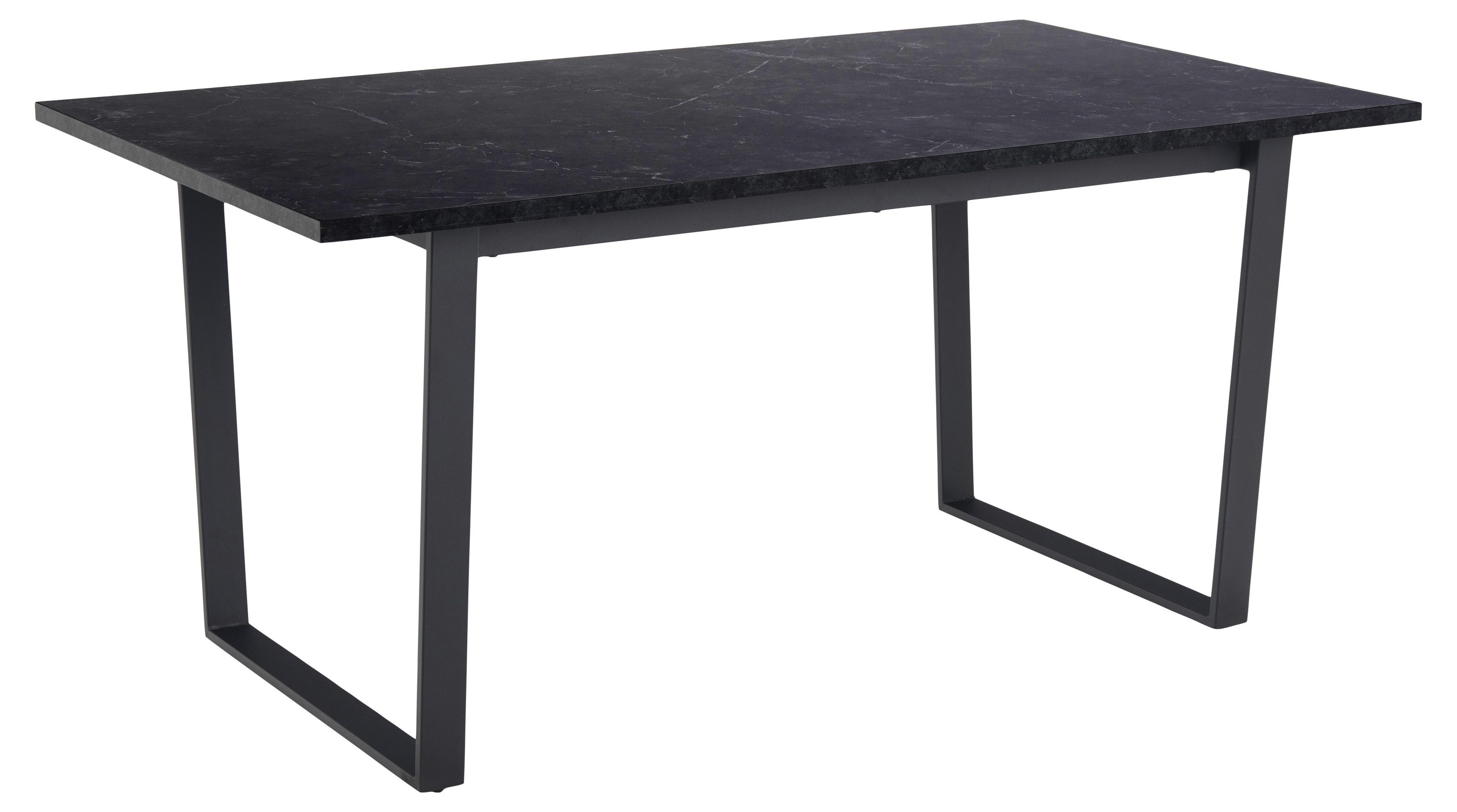 ACTONA GROUP Esstisch in schwarz, MDF, Stahl - 160x74x90cm (BxHxT)