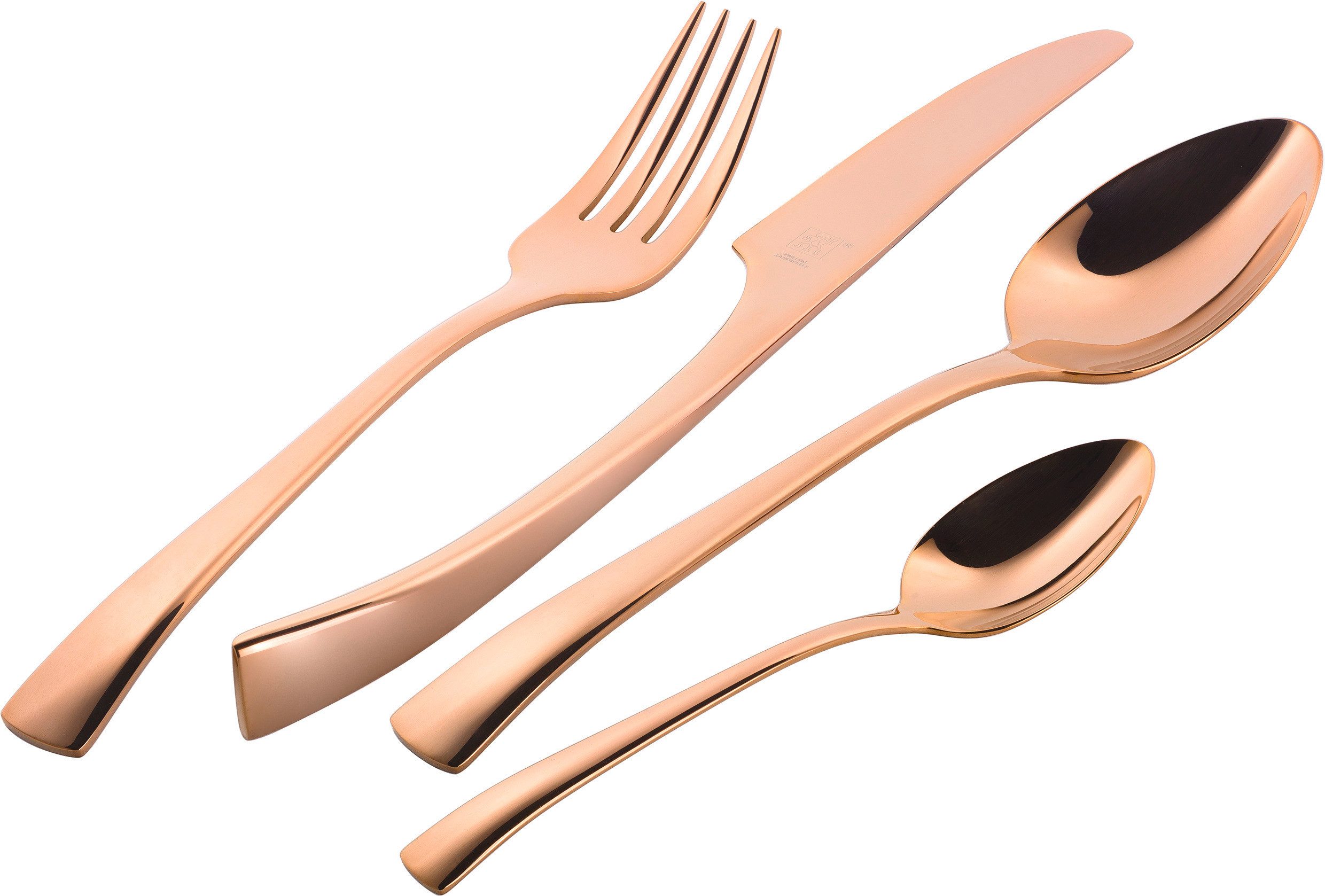 Zwilling Besteck-Set Bellasera (30-tlg), 6 Personen, Edelstahl 18/10, rostfreier Edelstahl 18/10, PVD beschichtet,geschwungene Stiele