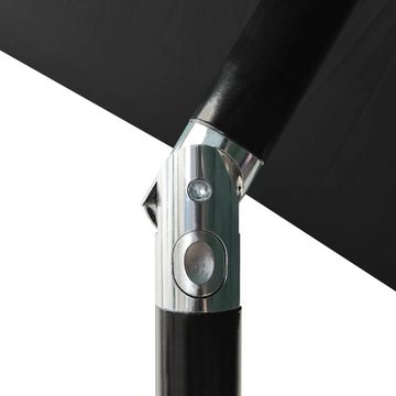vidaXL Balkonsichtschutz Sonnenschirm mit Aluminium-Mast 3-lagig Schwarz 2 m
