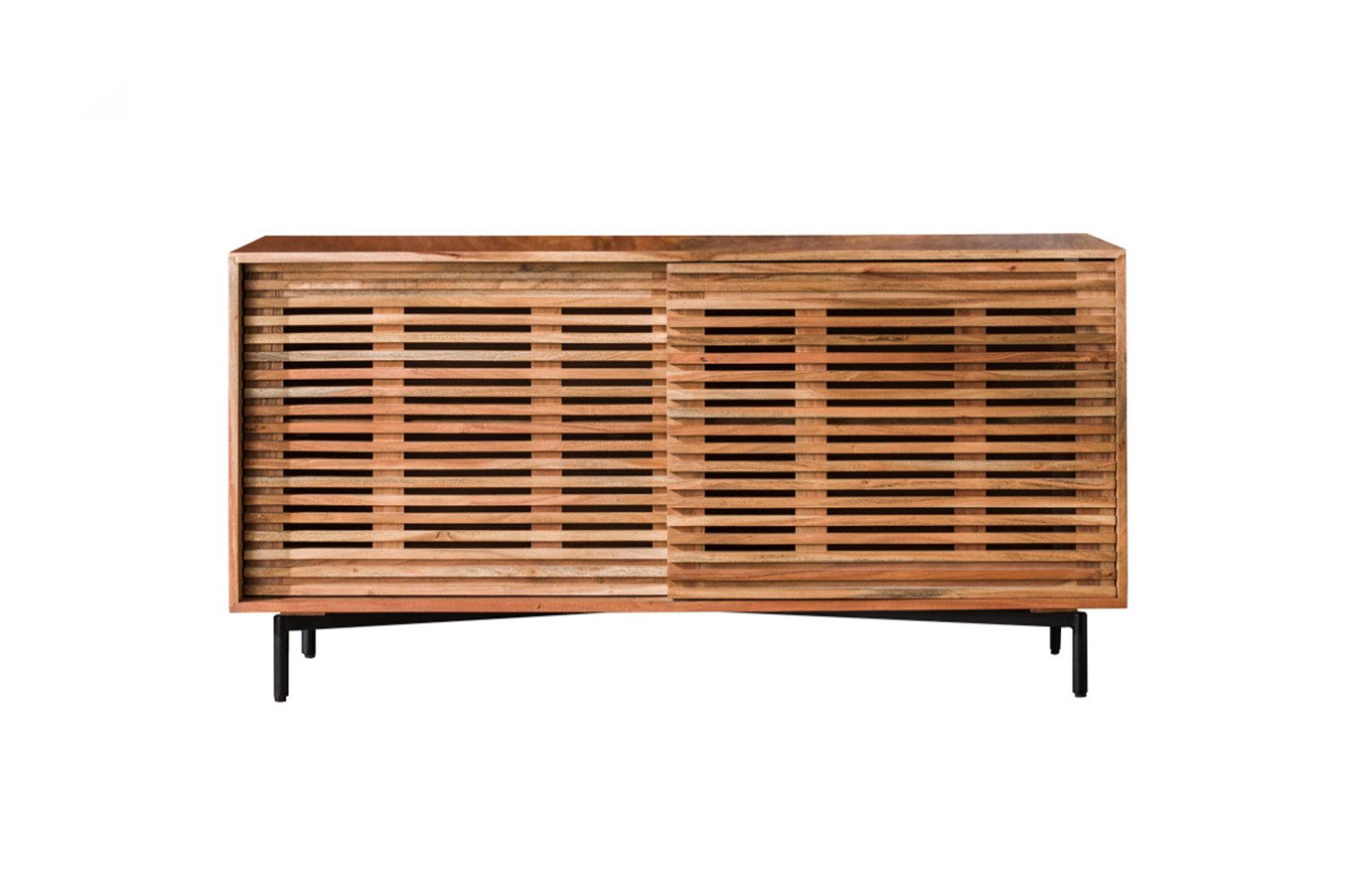 KAWOLA Sideboard ELDA, Sideboard Akazie massiv natur 2 Türen 150x76x45 cm